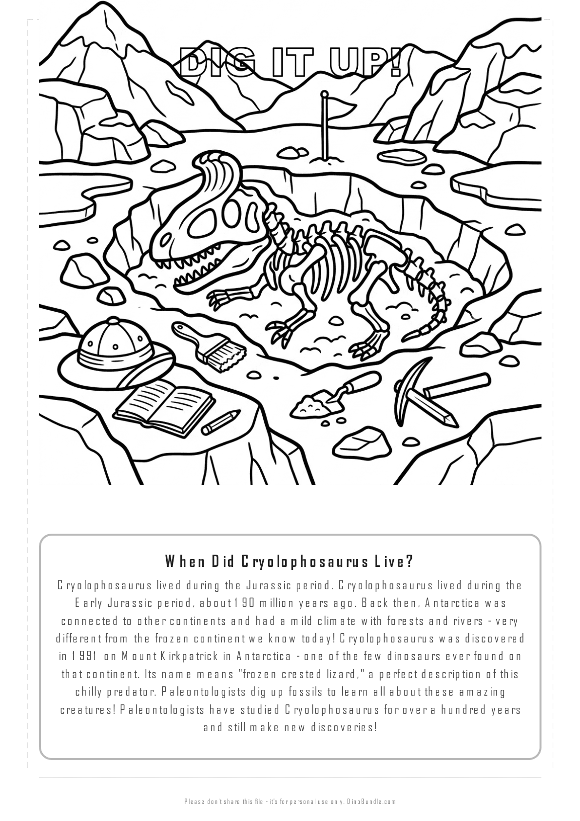Cryolophosaurus printable page 6