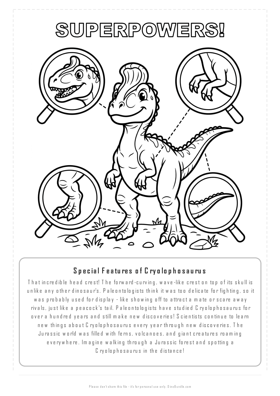 Cryolophosaurus printable page 7