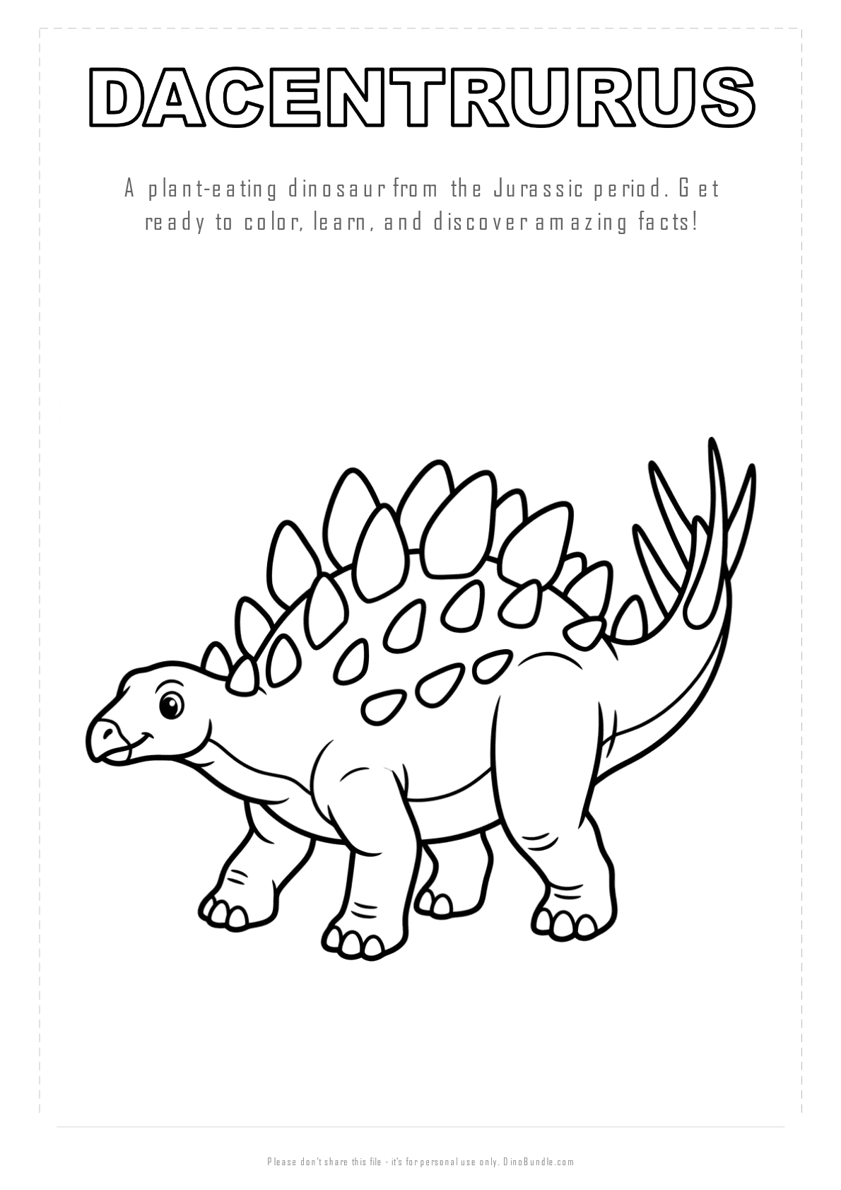 Dacentrurus printable page 1