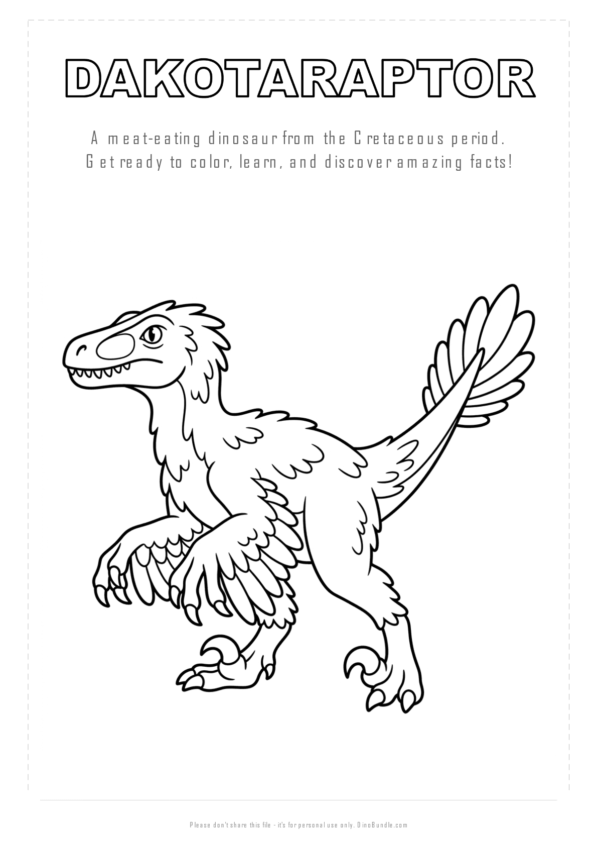 Dakotaraptor printable page 1