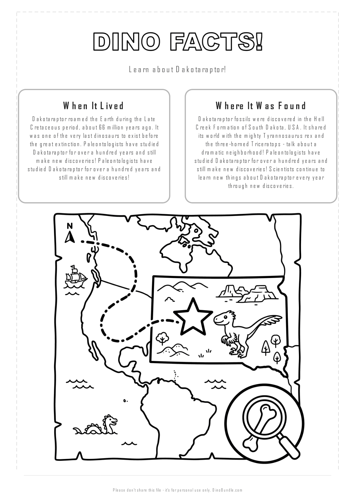 Dakotaraptor printable page 2