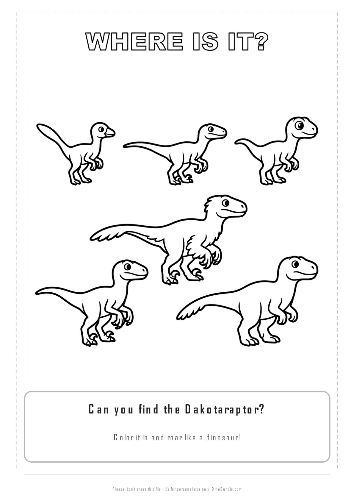 Dakotaraptor printable page 3