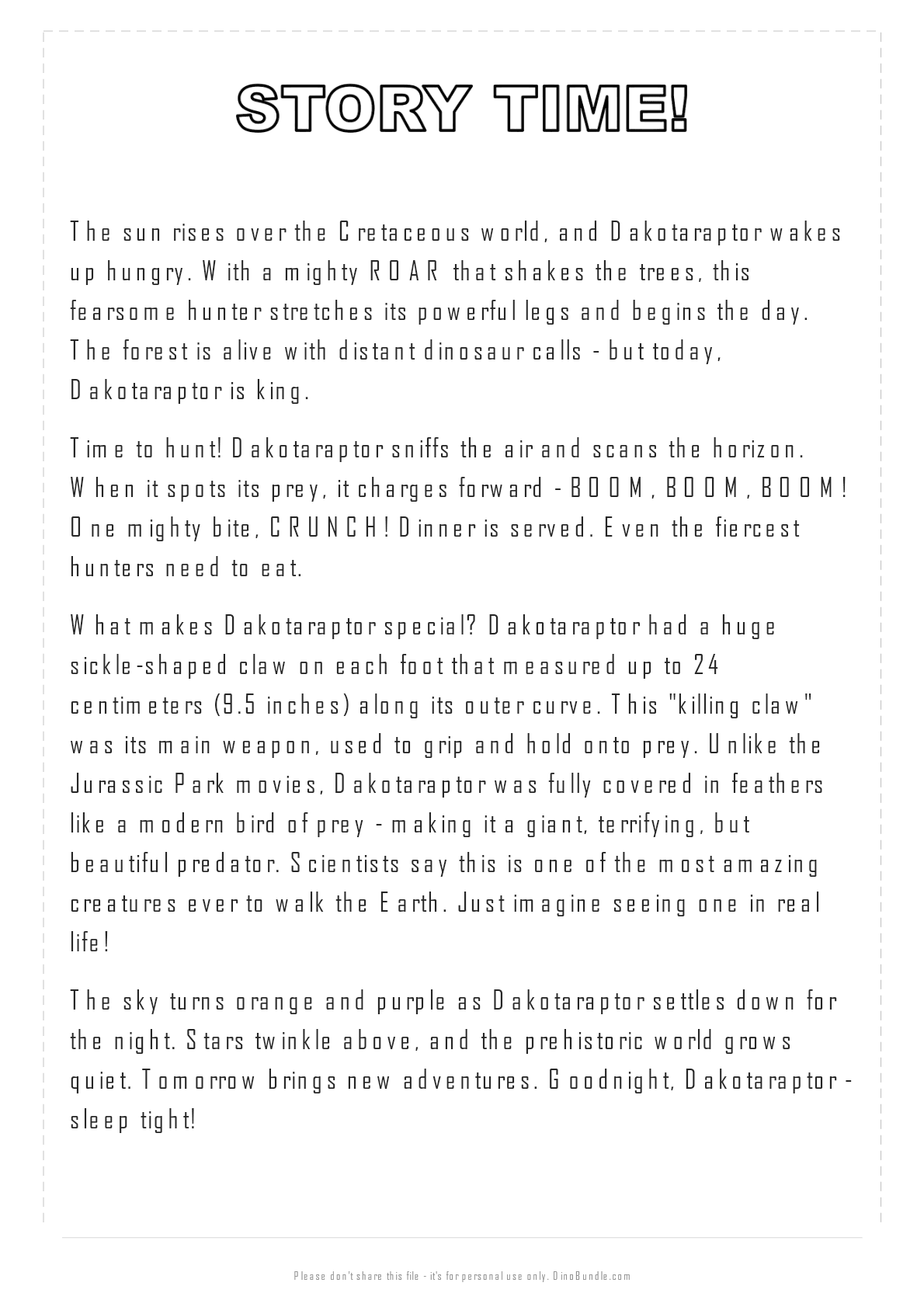 Dakotaraptor printable page 4