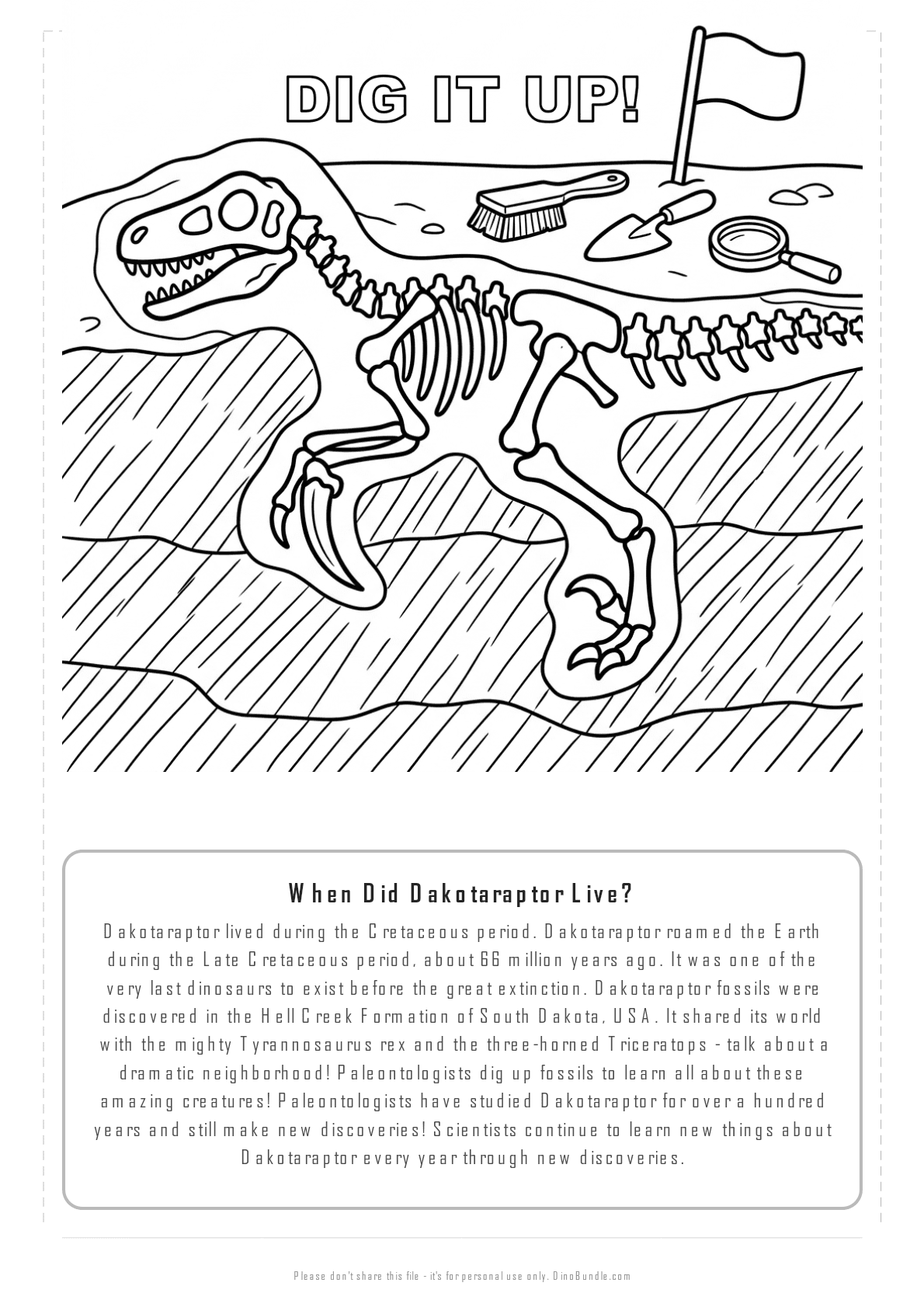 Dakotaraptor printable page 6