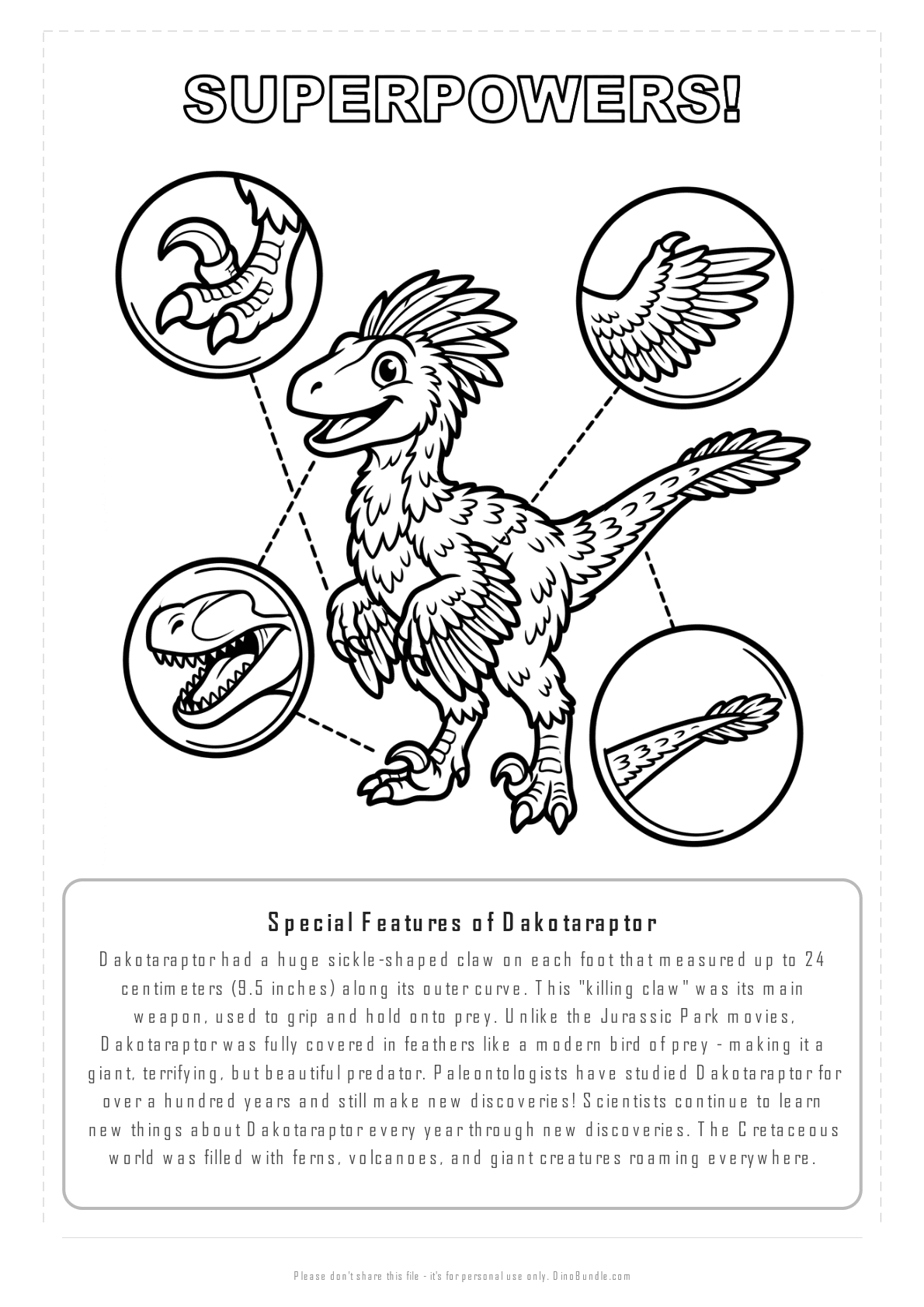 Dakotaraptor printable page 7