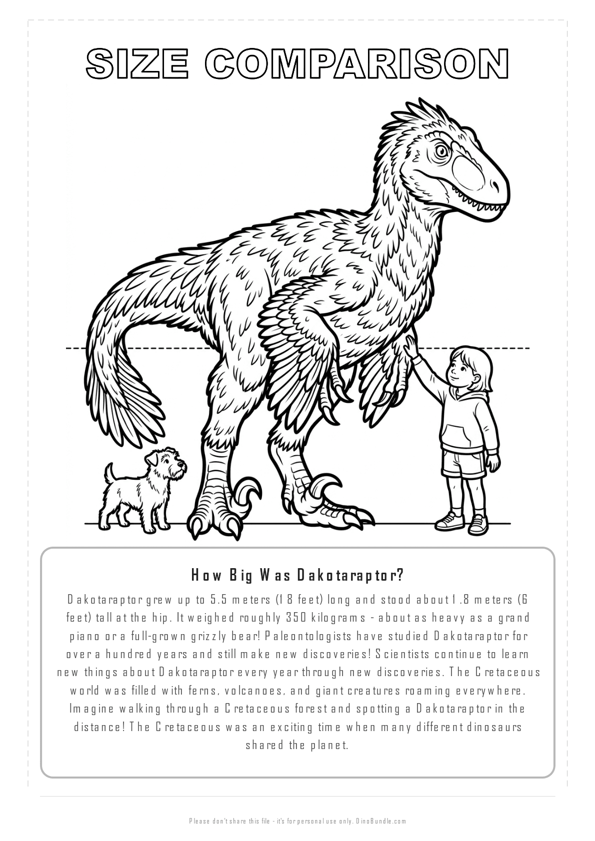 Dakotaraptor printable page 8