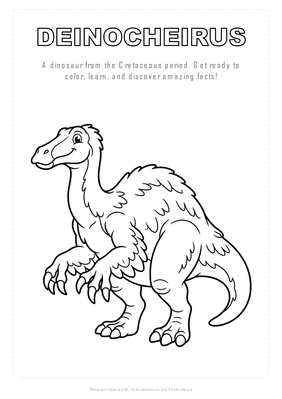 Deinocheirus printable page 1