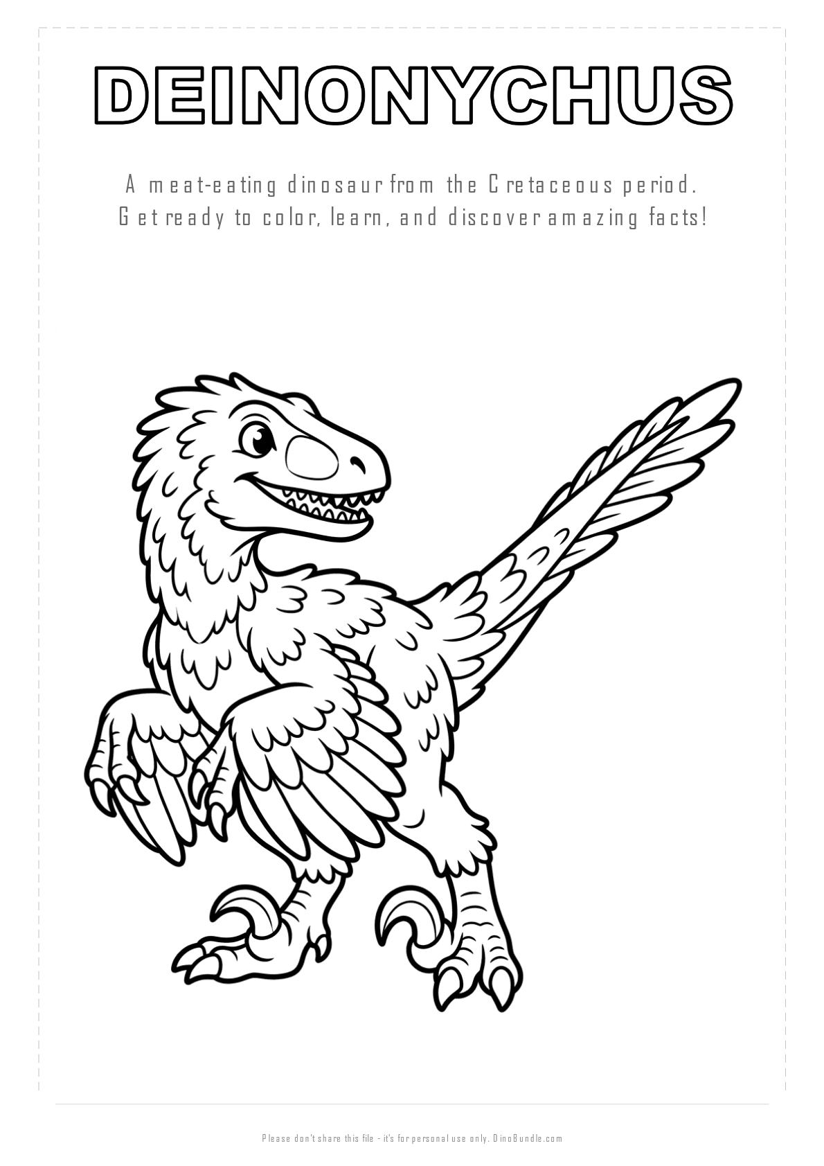Deinonychus printable page 1