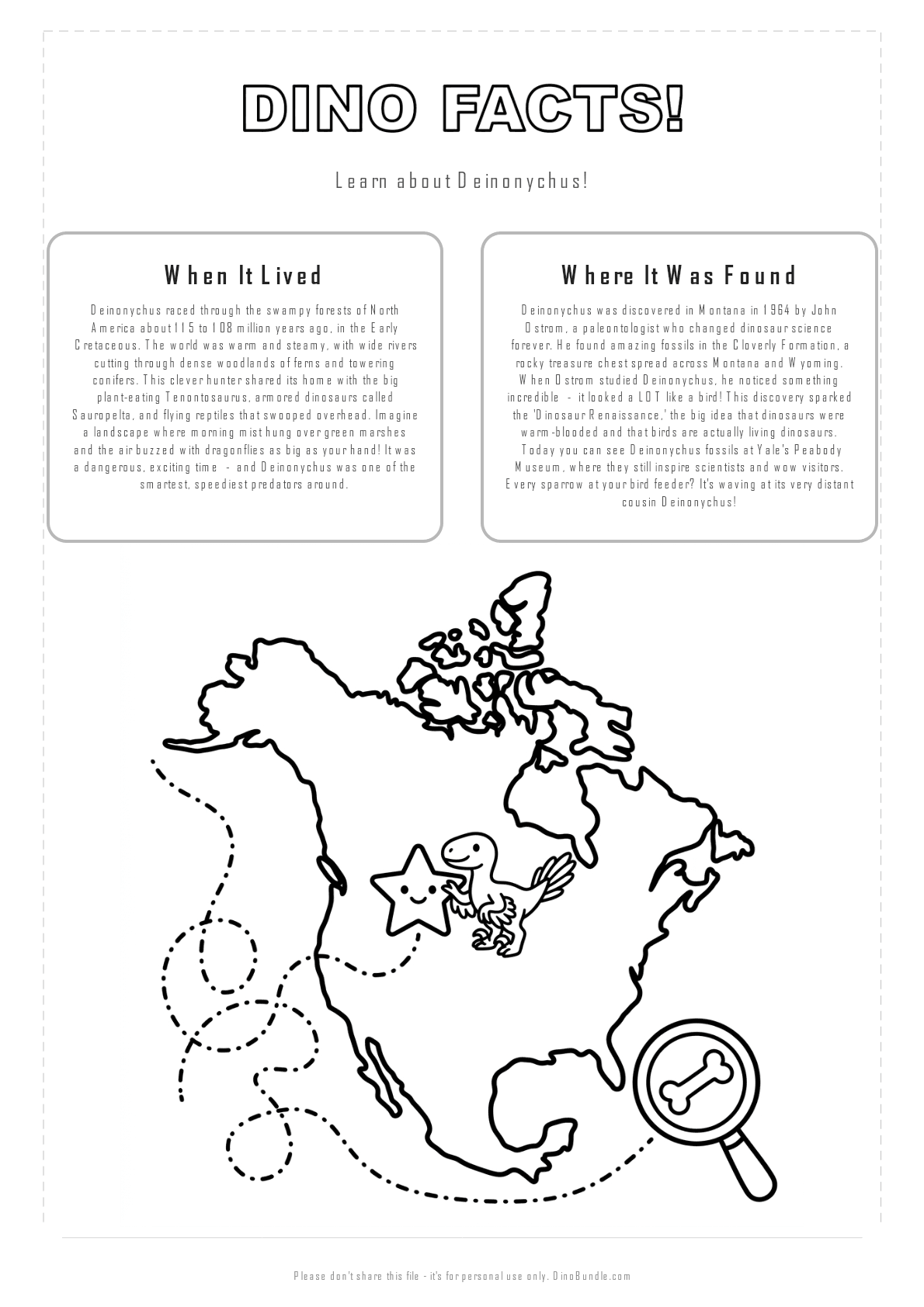 Deinonychus printable page 2