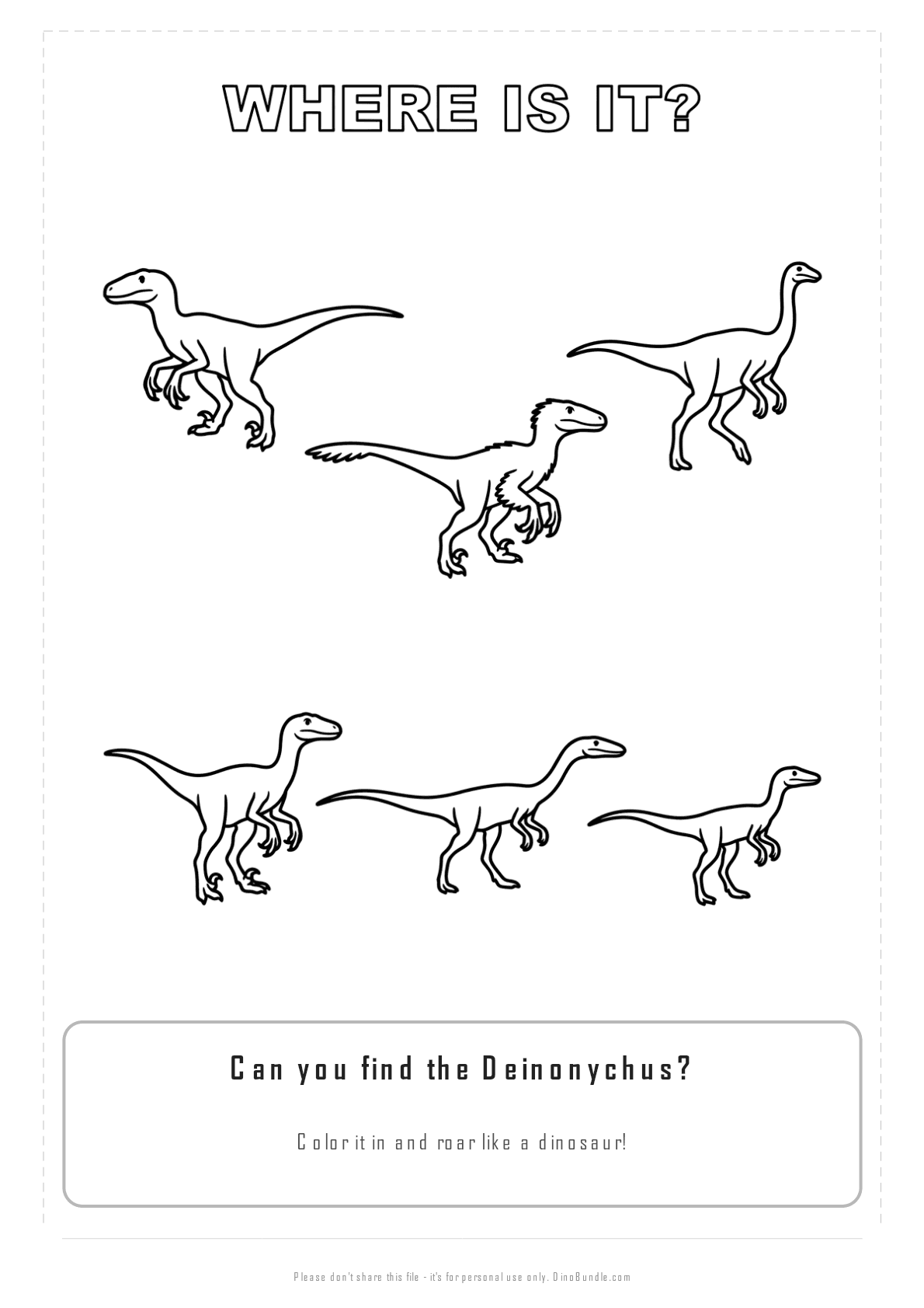 Deinonychus printable page 3