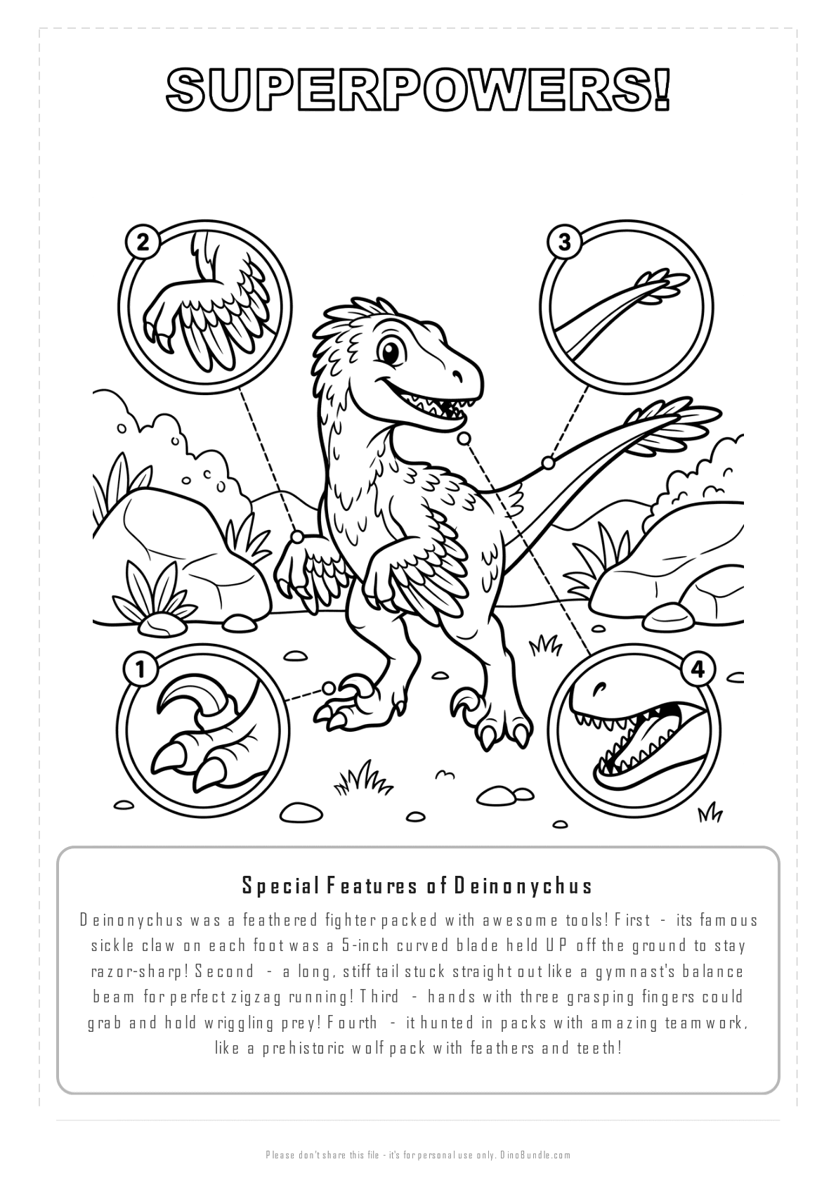 Deinonychus printable page 7