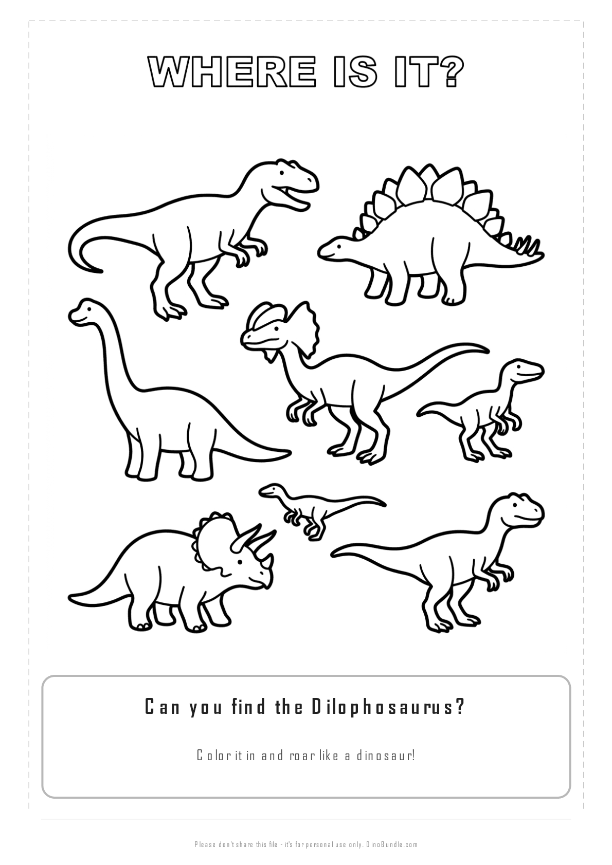 Dilophosaurus printable page 3