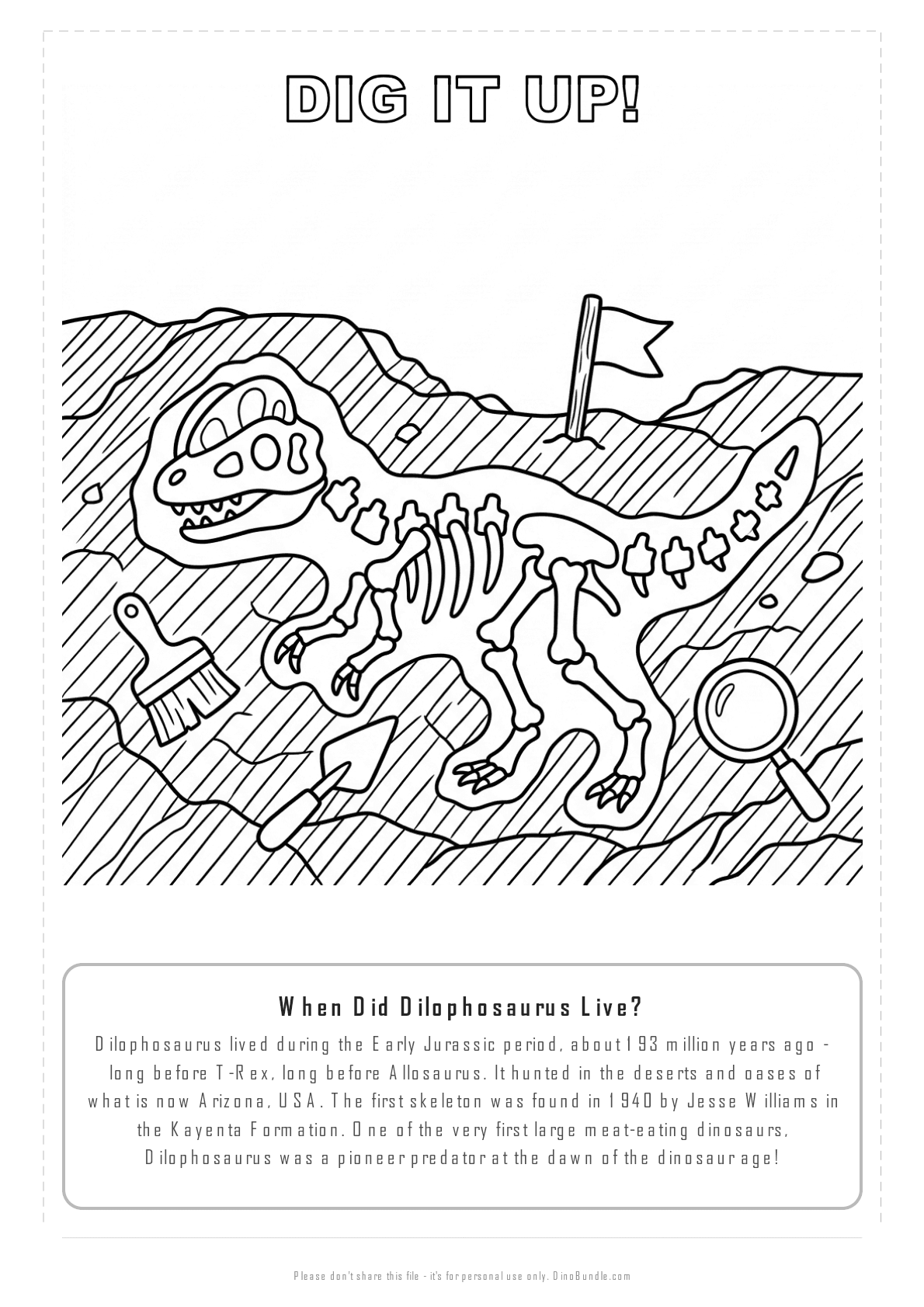 Dilophosaurus printable page 6