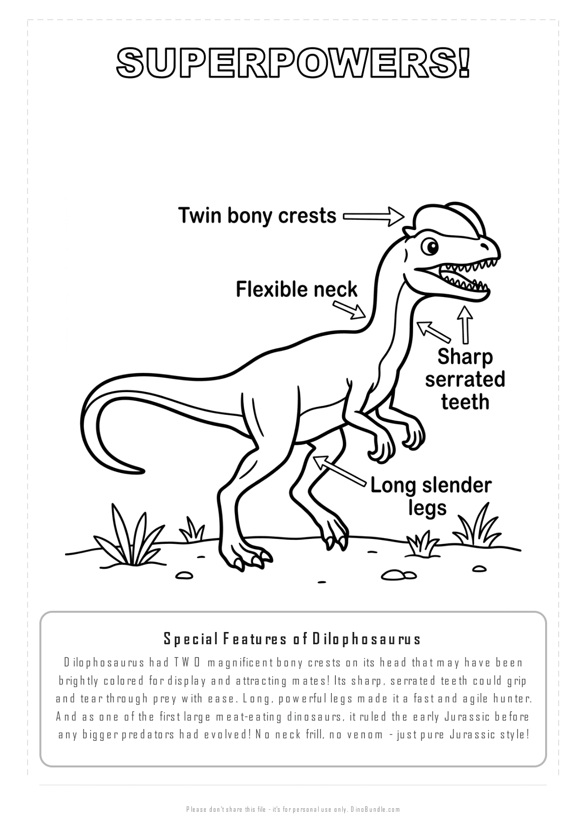 Dilophosaurus printable page 7