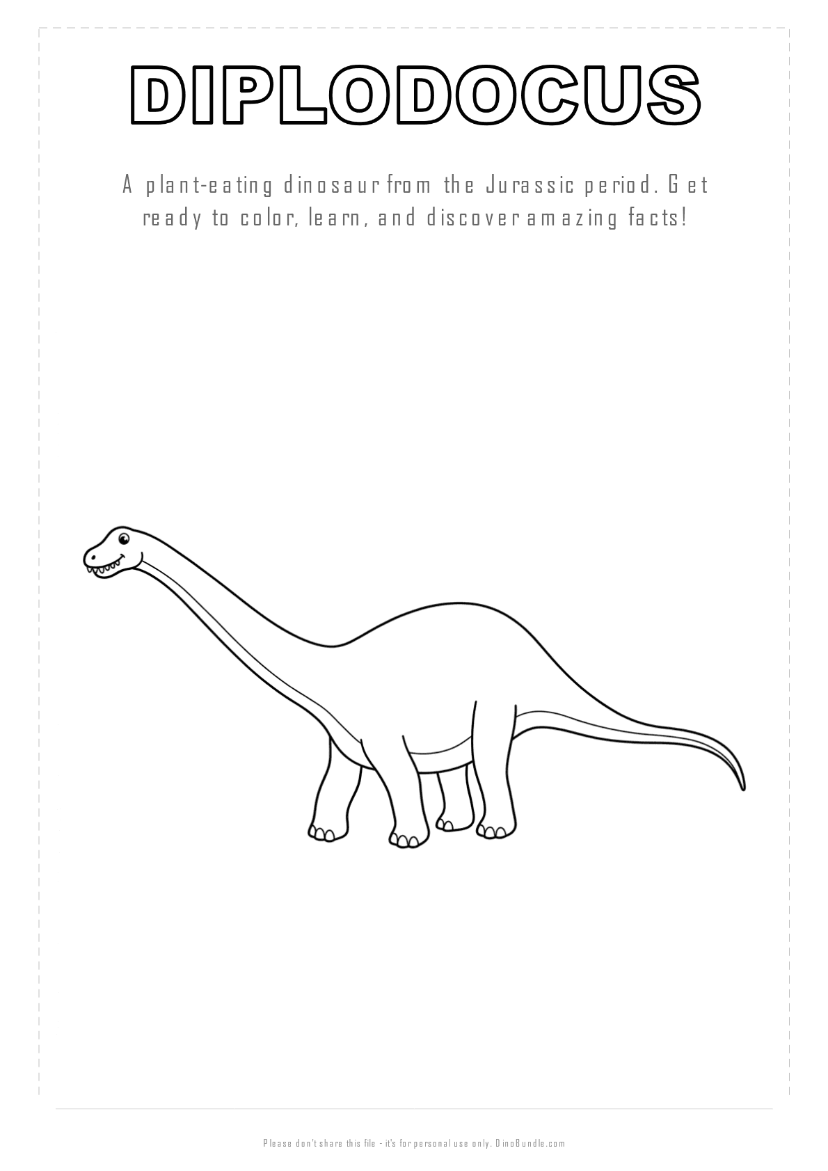 Diplodocus printable page 1