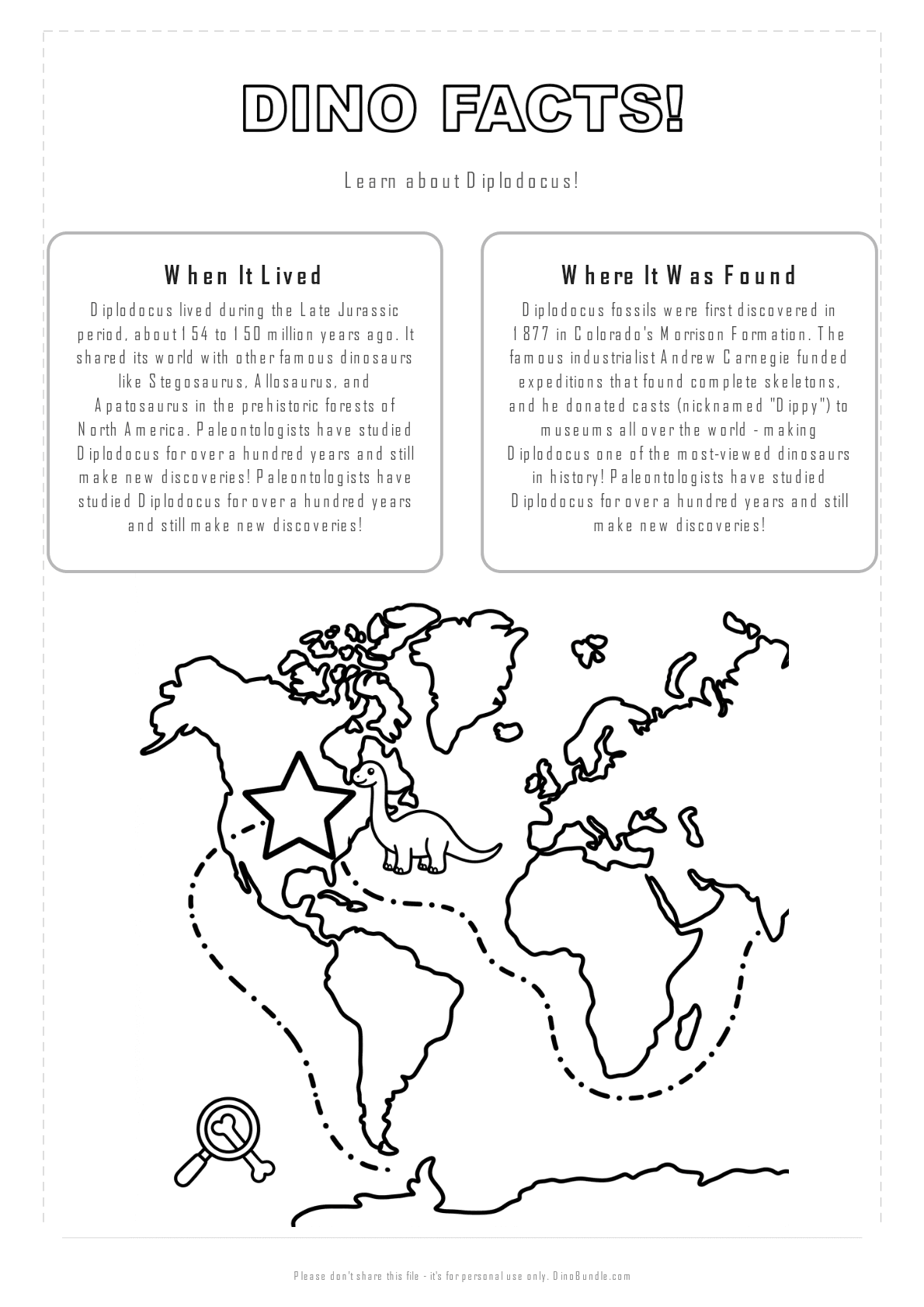 Diplodocus printable page 2