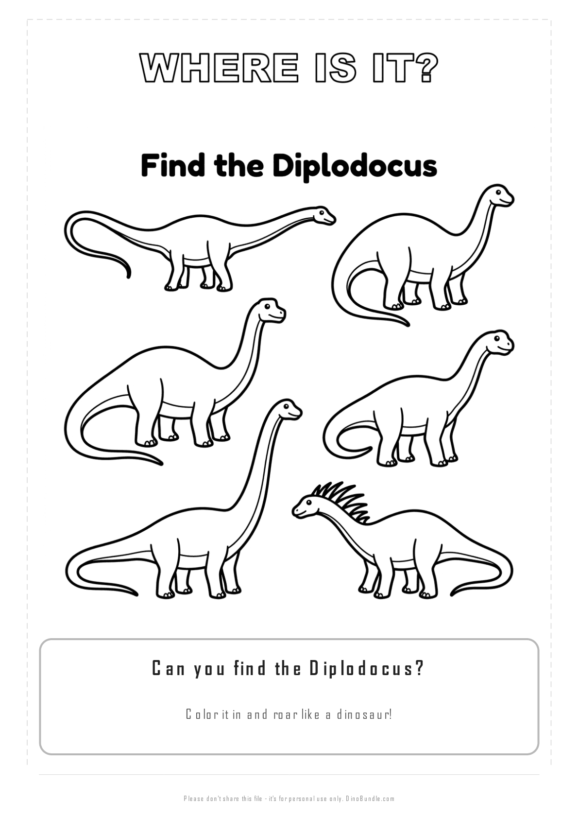 Diplodocus printable page 3