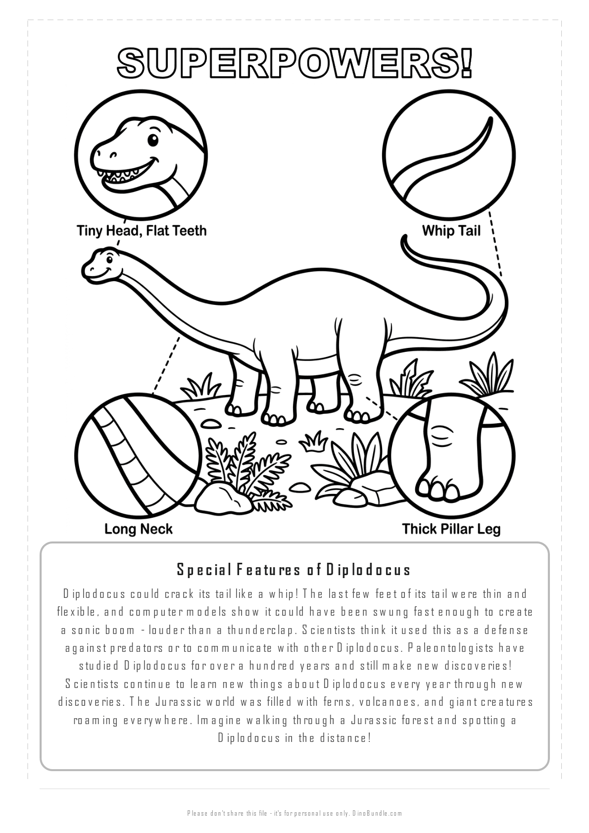 Diplodocus printable page 7