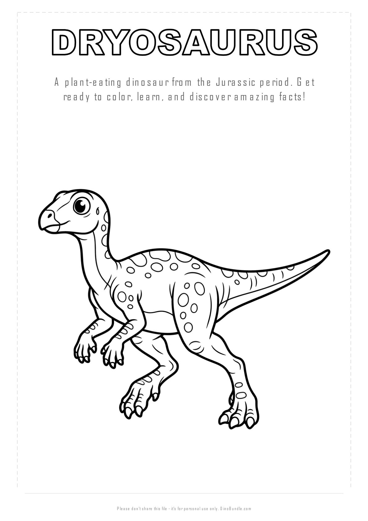 Dryosaurus printable page 1