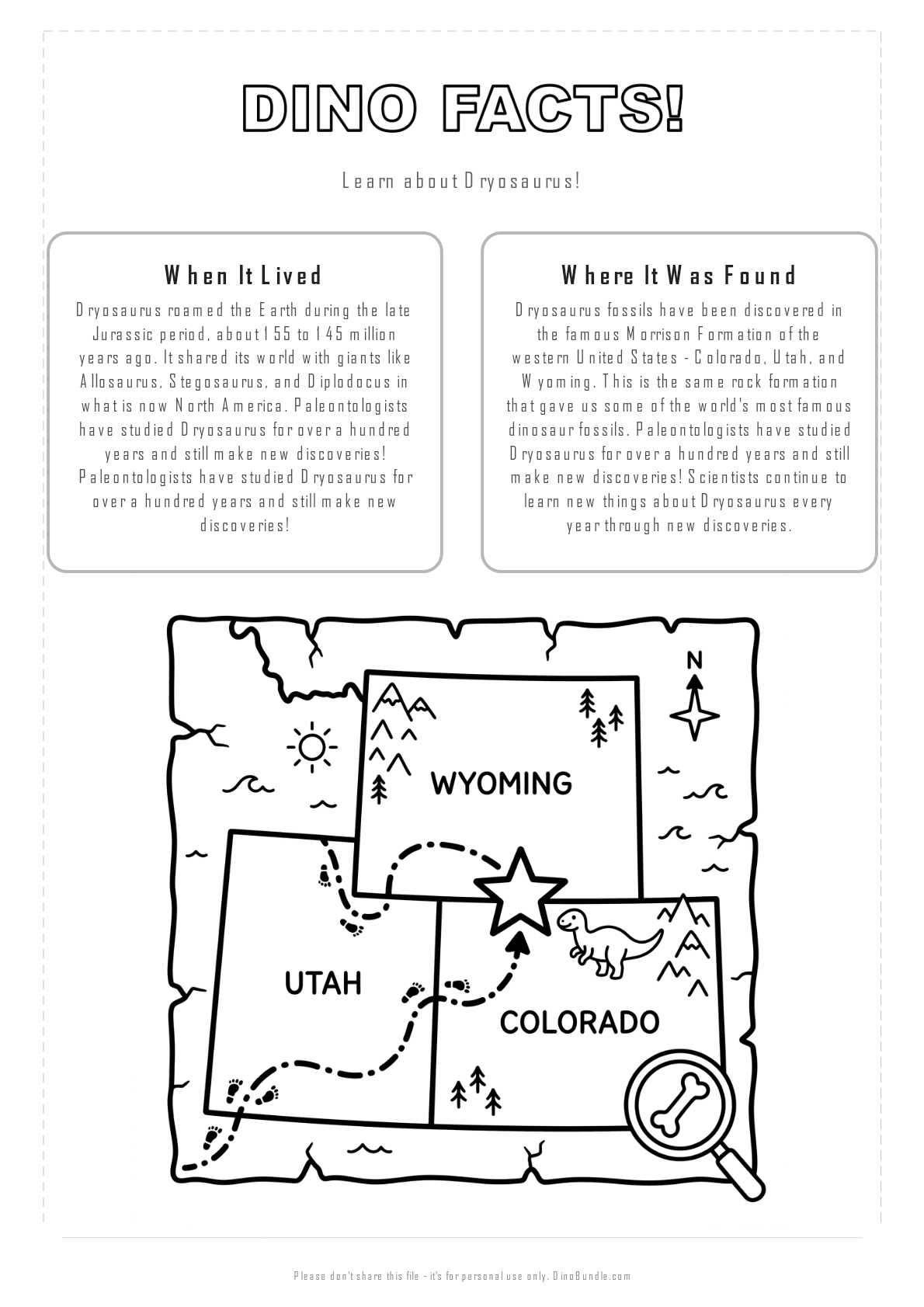 Dryosaurus printable page 2