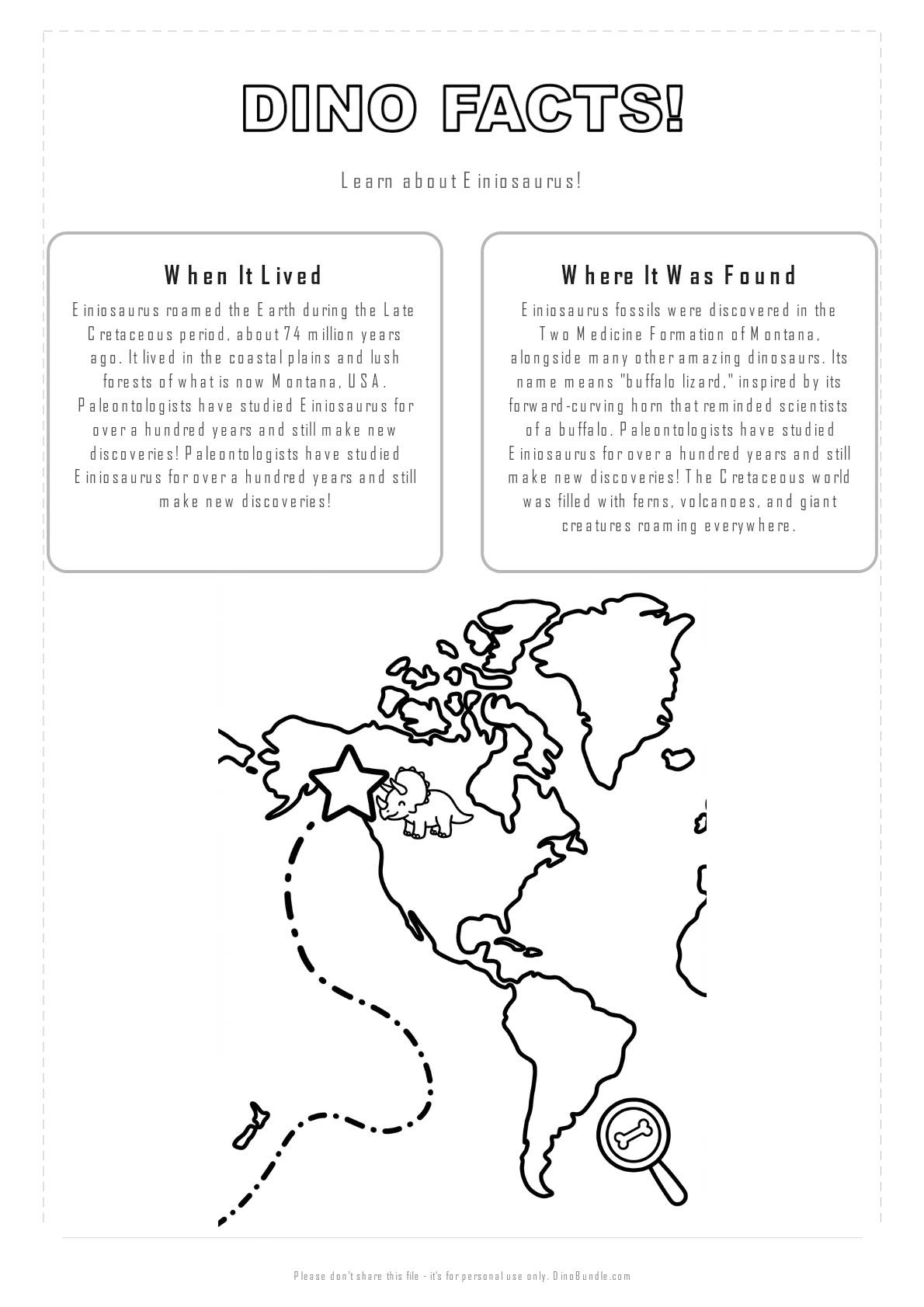 Einiosaurus printable page 2