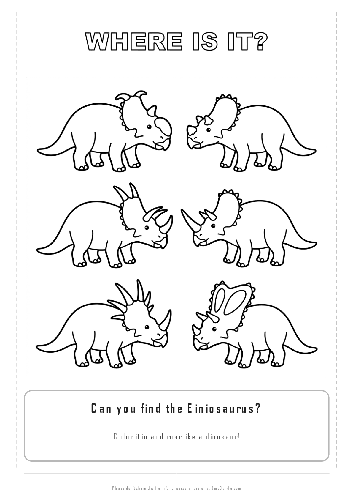 Einiosaurus printable page 3