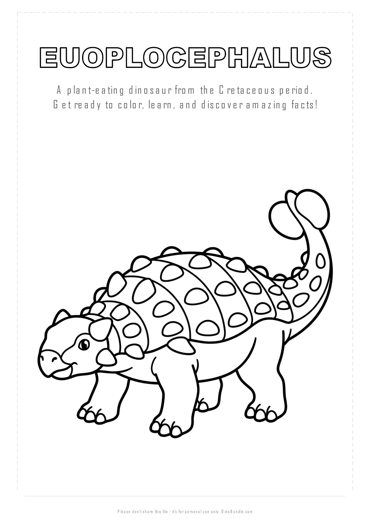 Euoplocephalus printable page 1