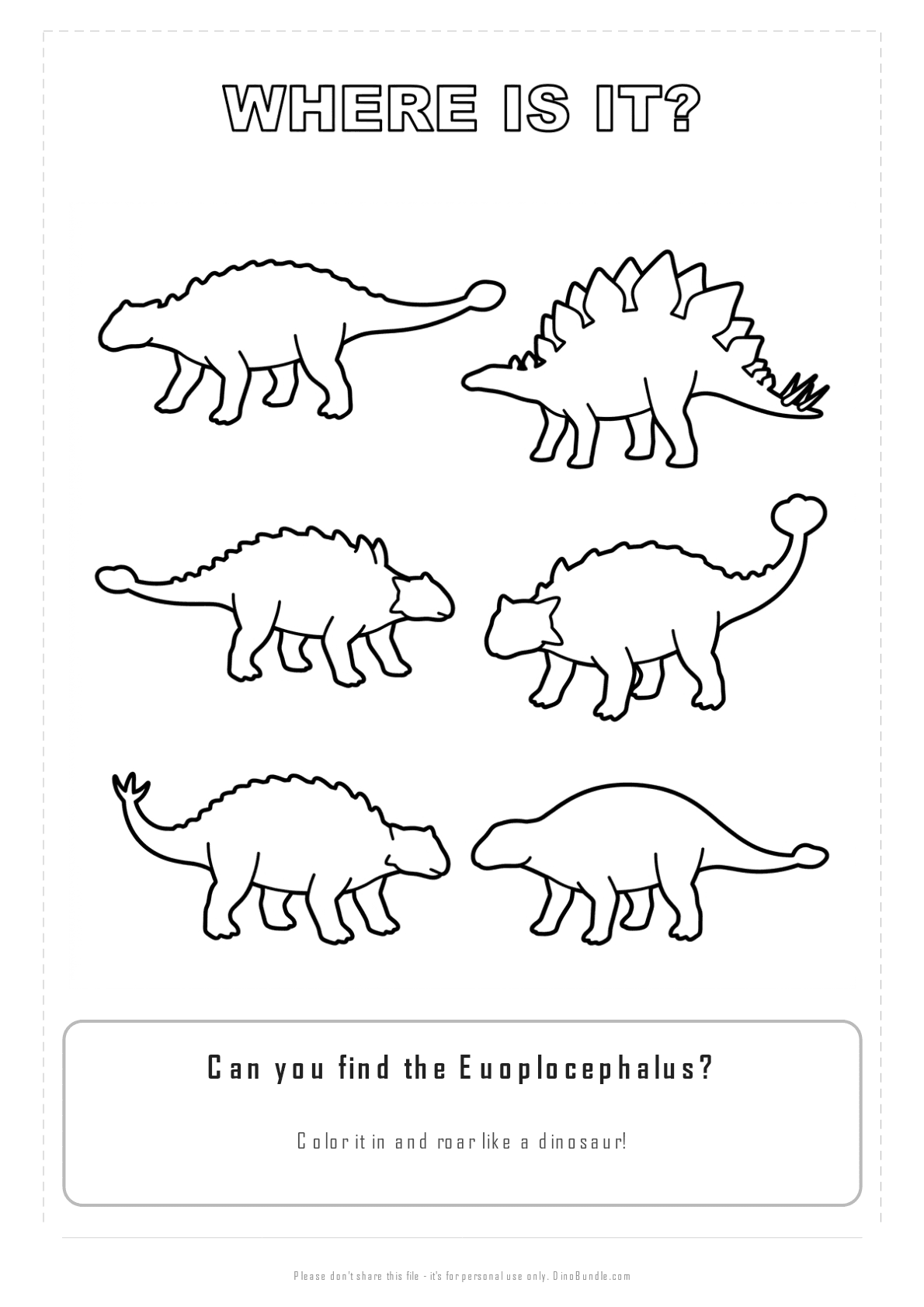 Euoplocephalus printable page 3