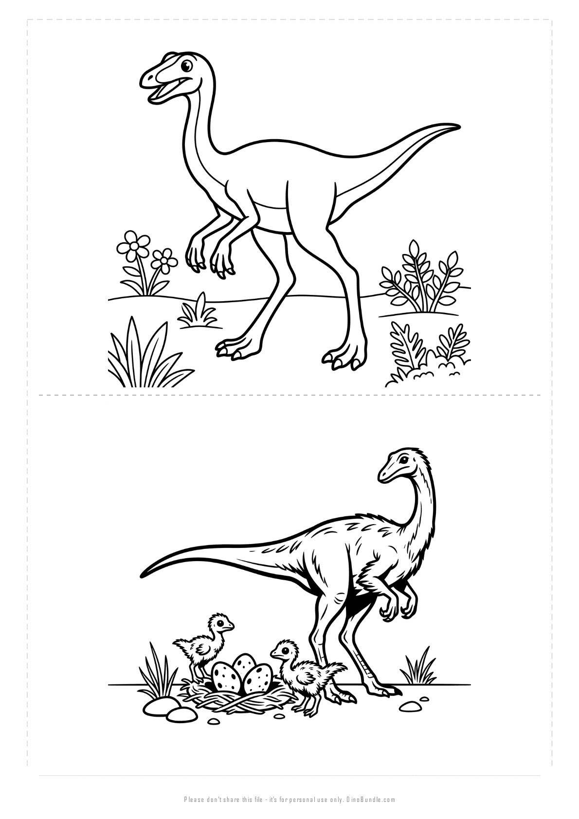 Gallimimus printable page 5