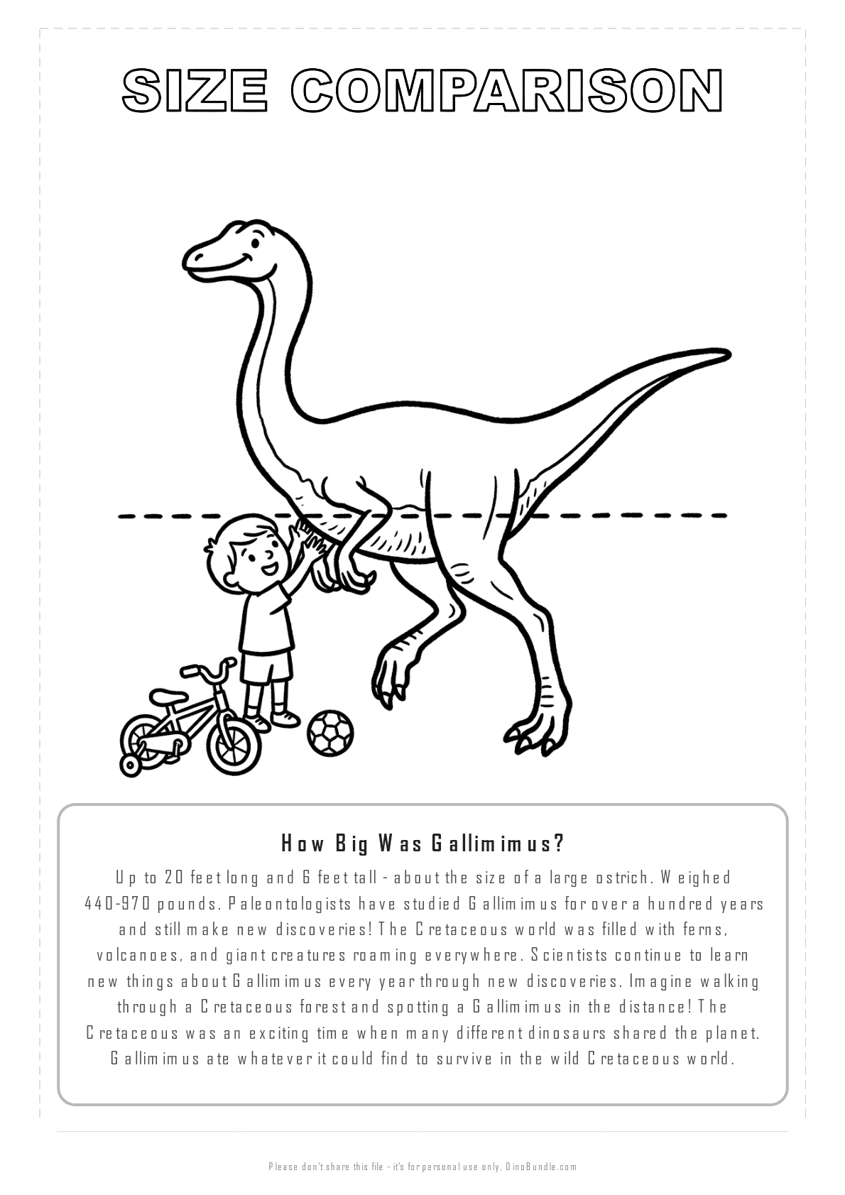 Gallimimus printable page 8