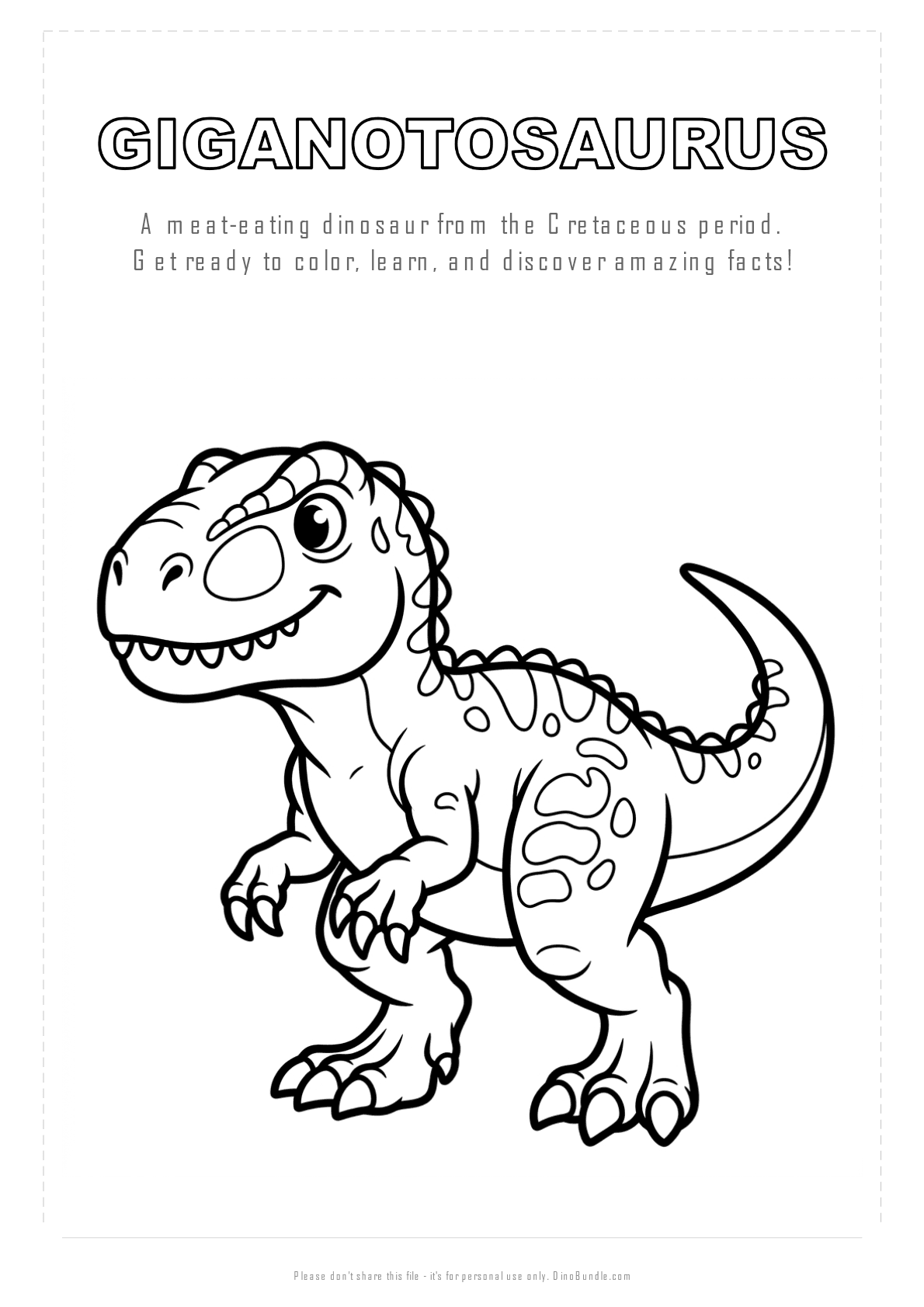 Giganotosaurus printable page 1
