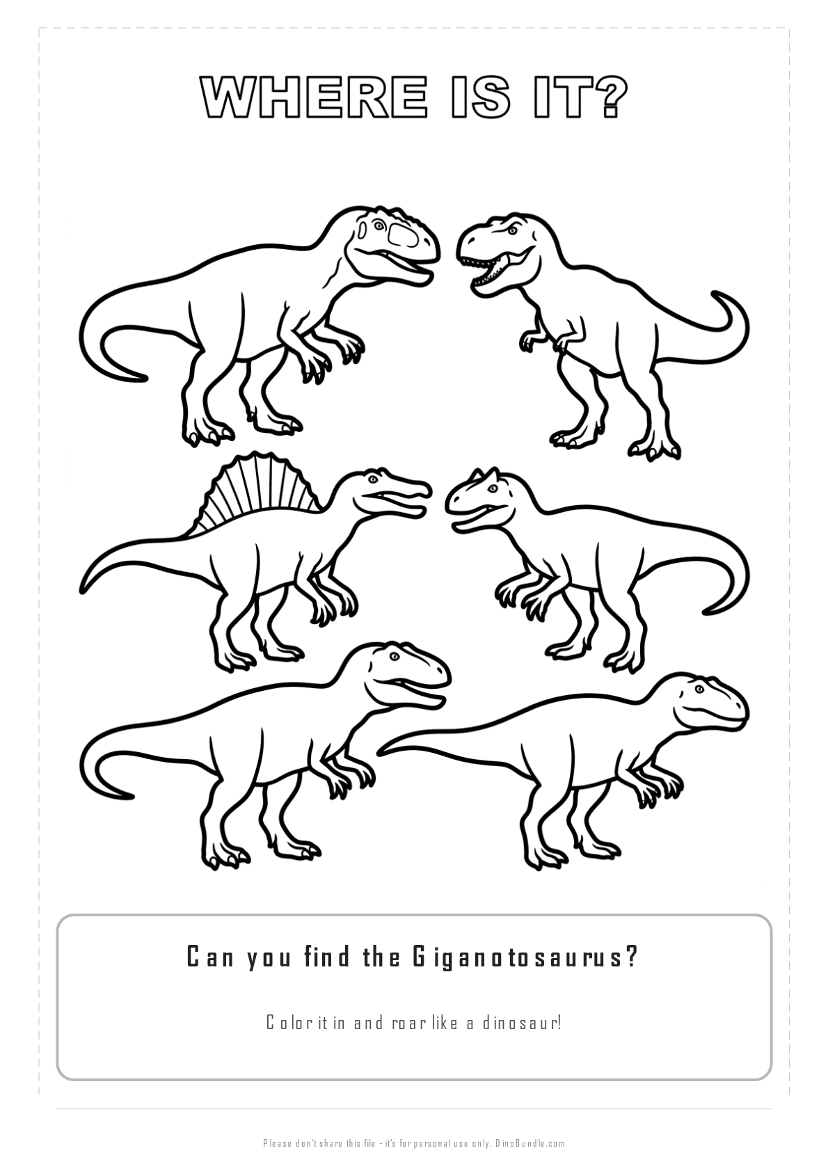Giganotosaurus printable page 3