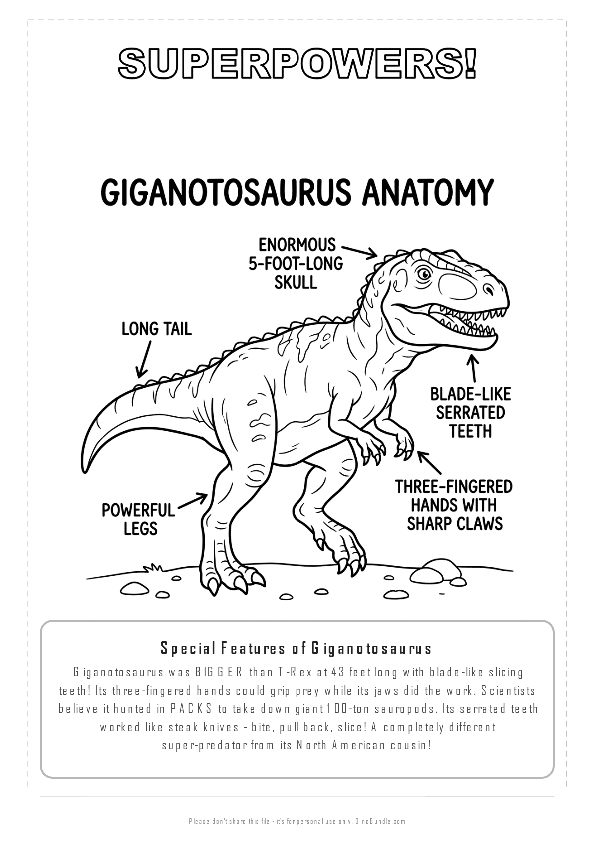 Giganotosaurus printable page 7