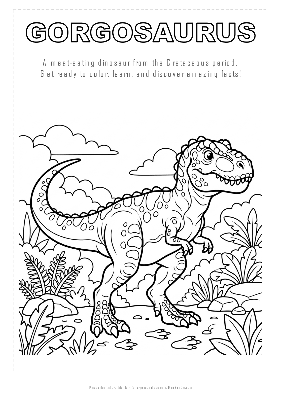 Gorgosaurus printable page 1