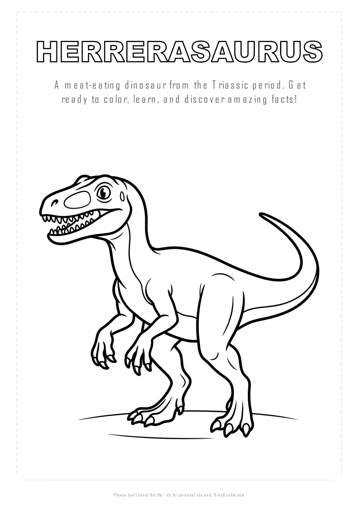 Herrerasaurus printable page 1