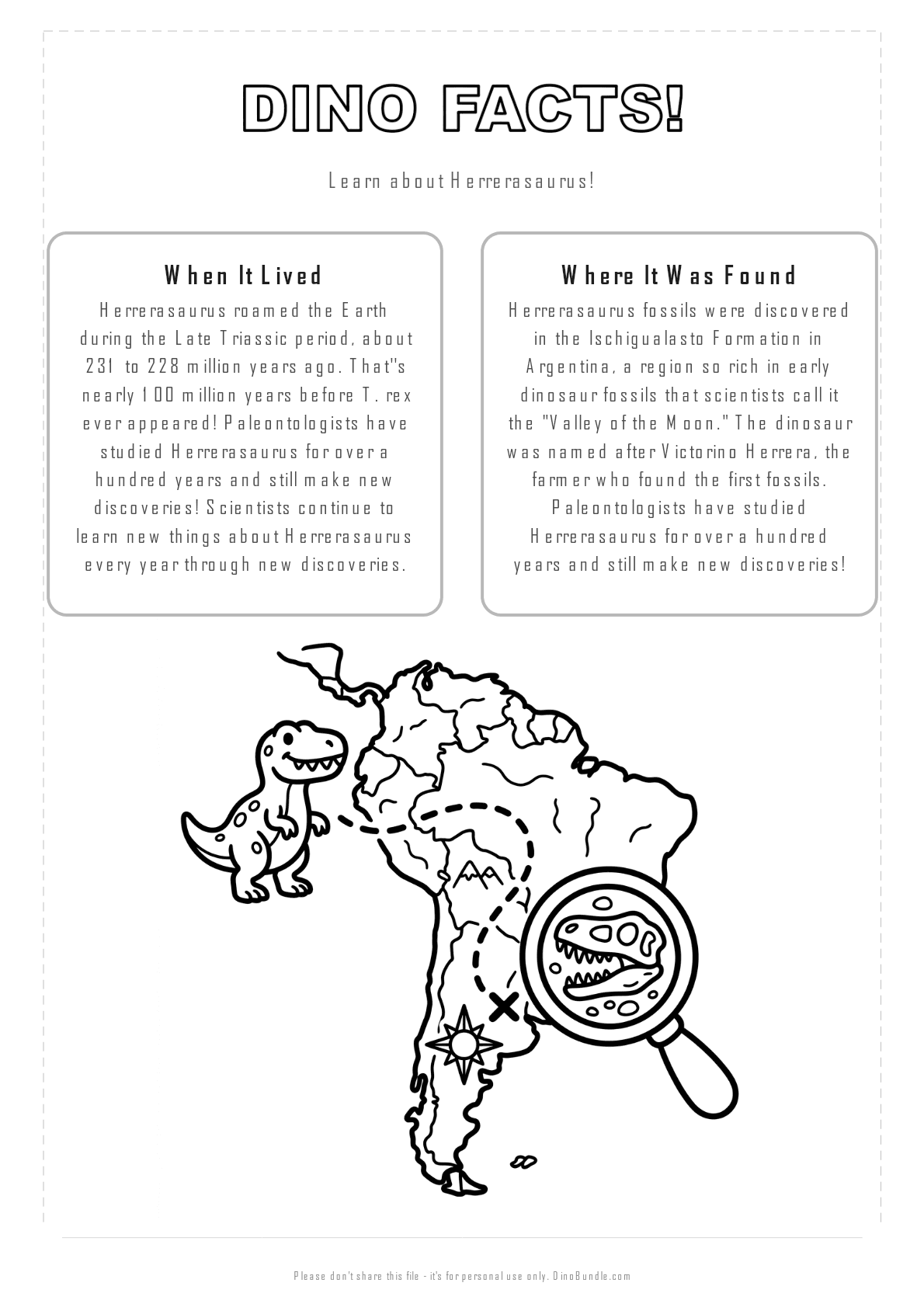 Herrerasaurus printable page 2