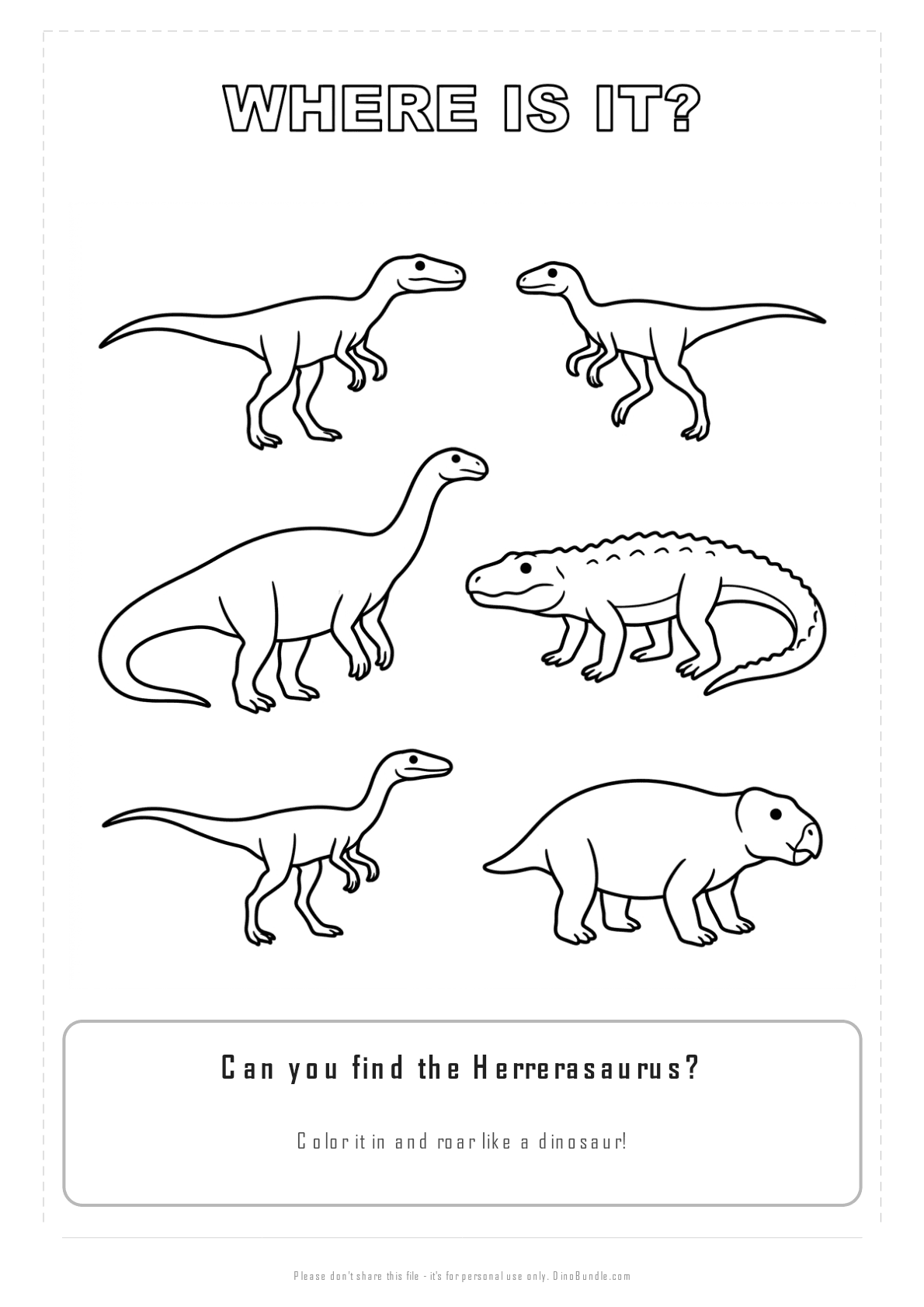 Herrerasaurus printable page 3