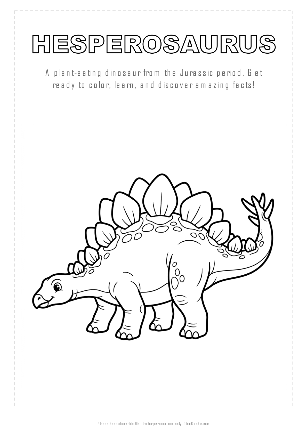 Hesperosaurus printable page 1