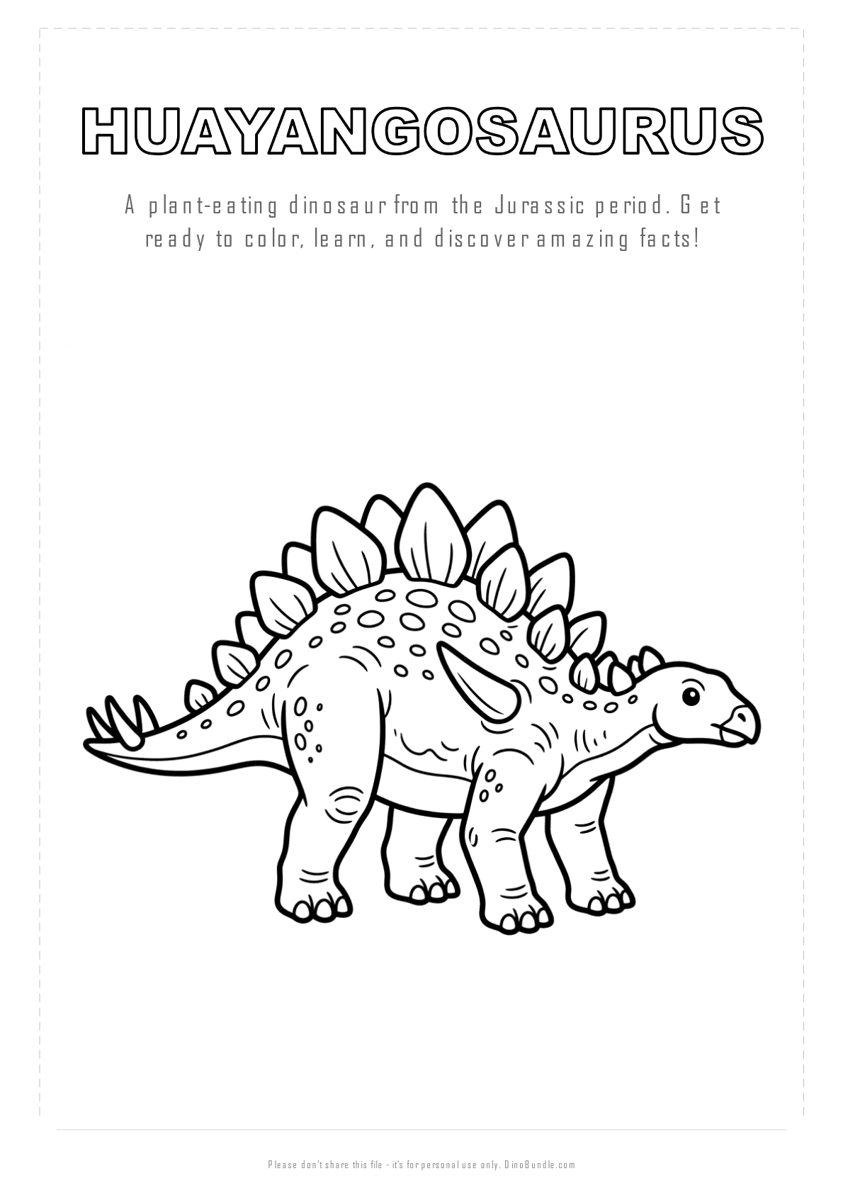 Huayangosaurus printable page 1