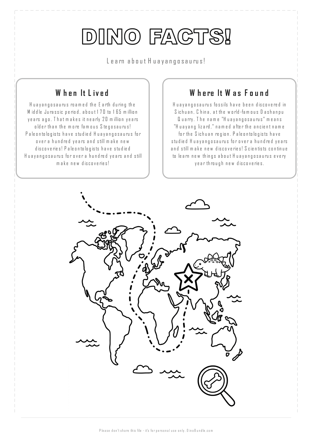 Huayangosaurus printable page 2