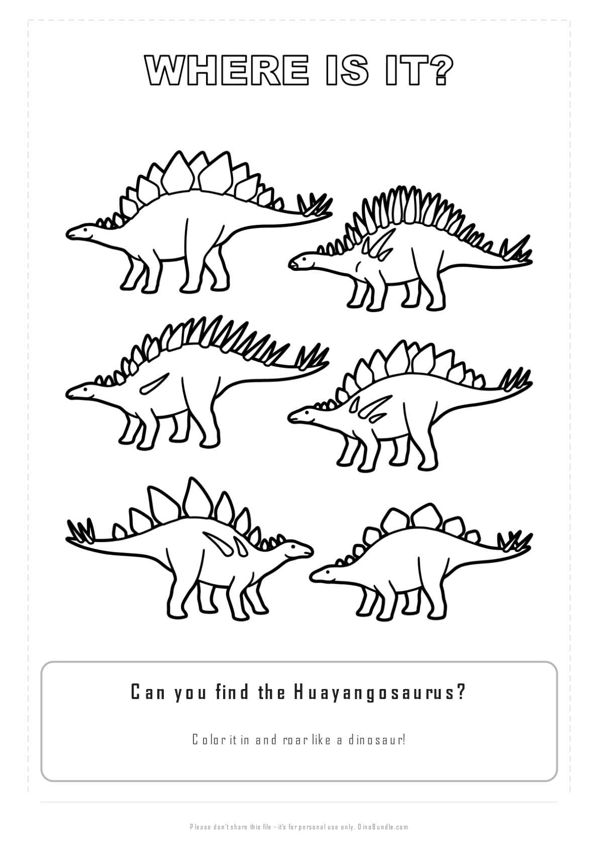 Huayangosaurus printable page 3
