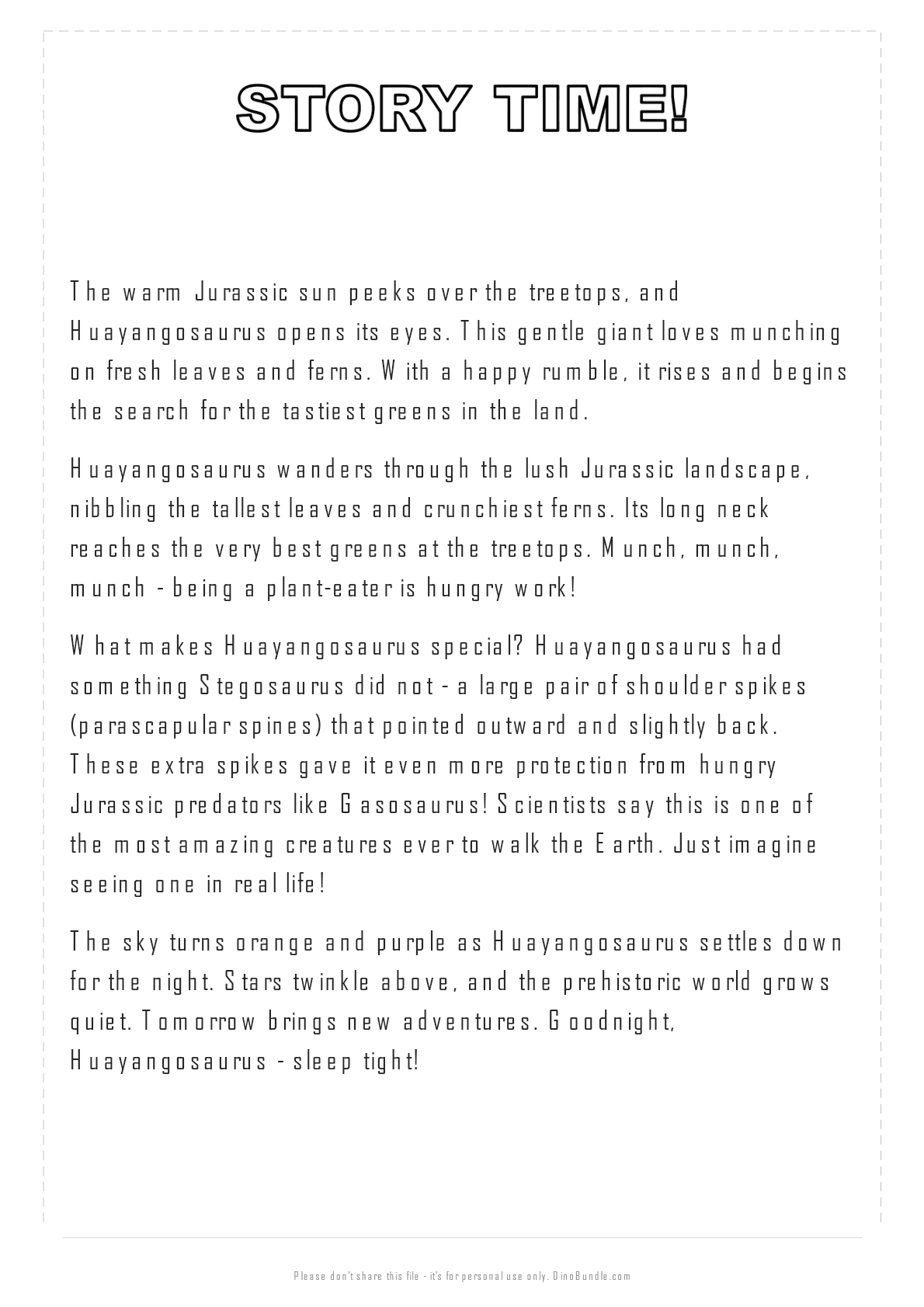 Huayangosaurus printable page 4