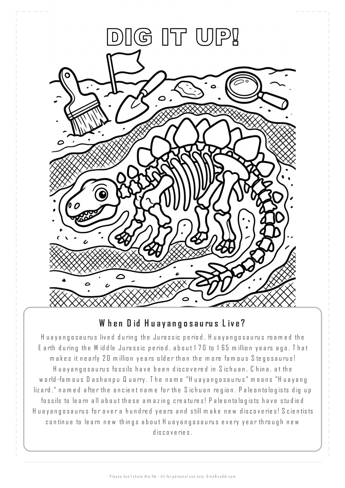 Huayangosaurus printable page 6