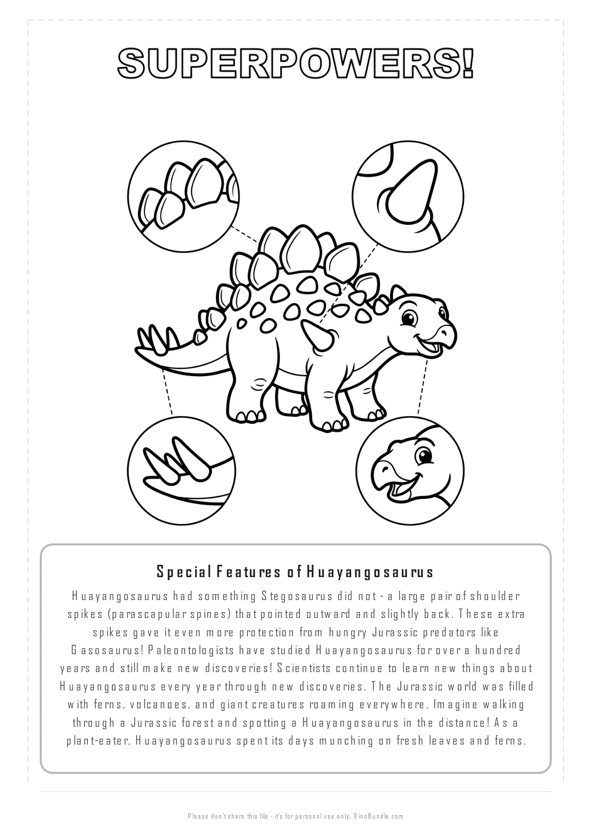Huayangosaurus printable page 7