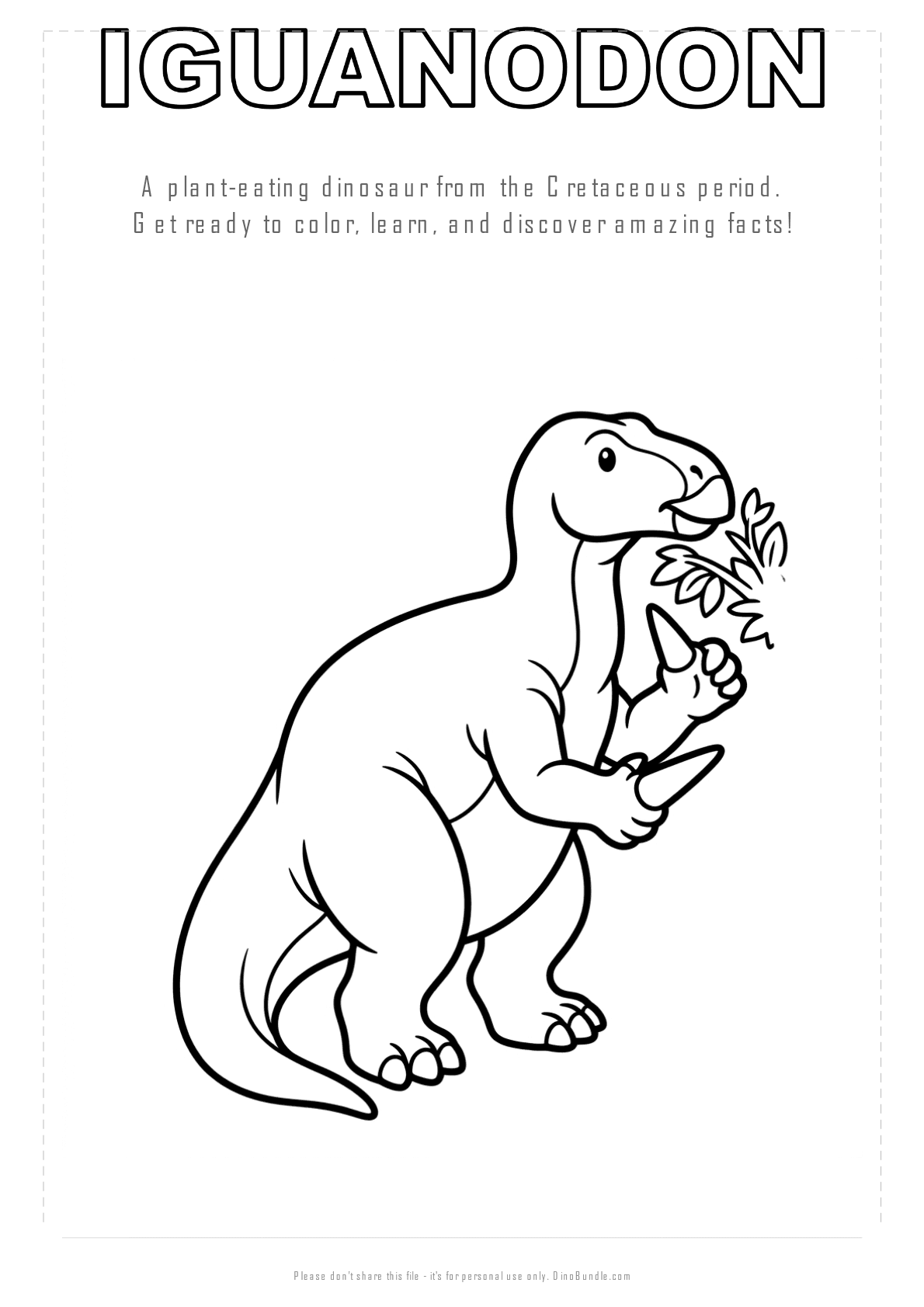 Iguanodon printable page 1