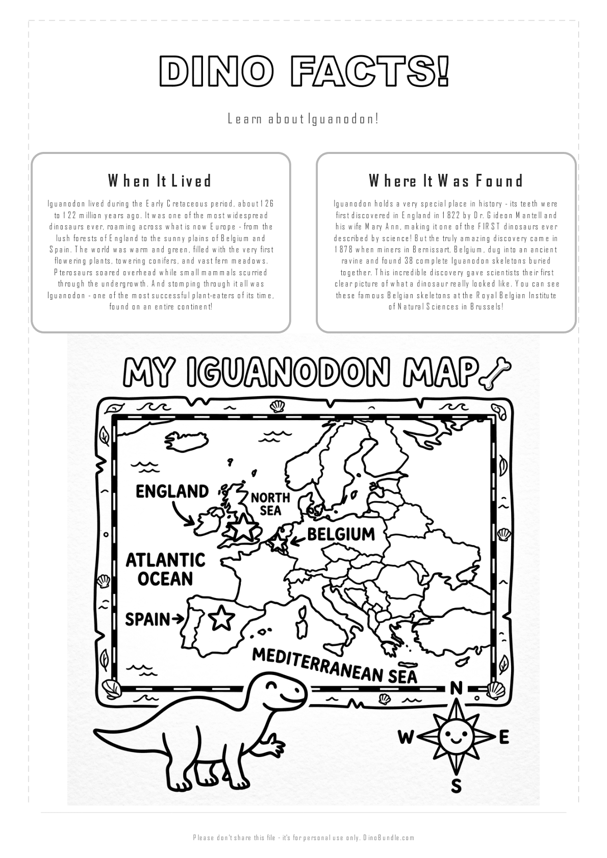 Iguanodon printable page 2