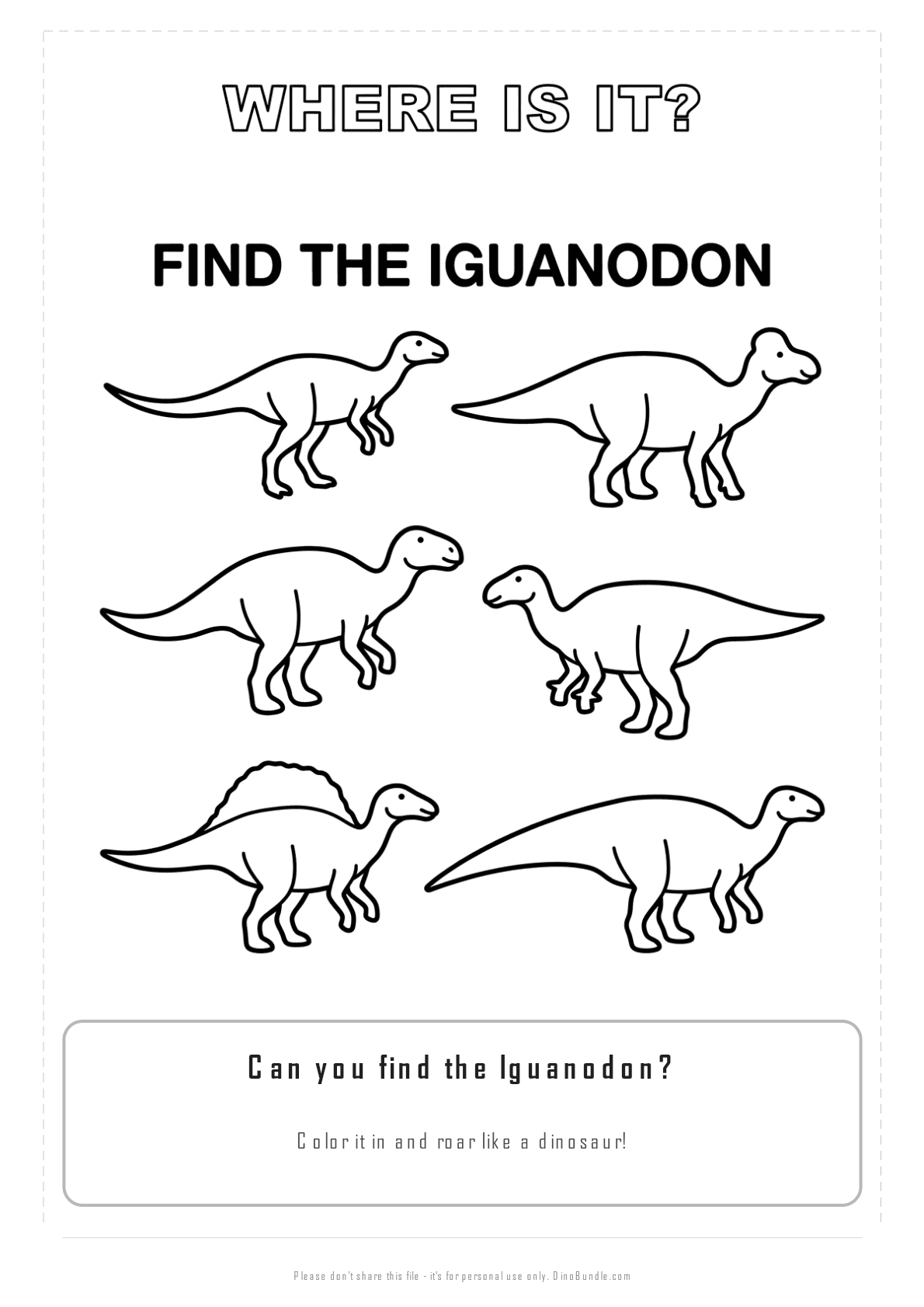 Iguanodon printable page 3