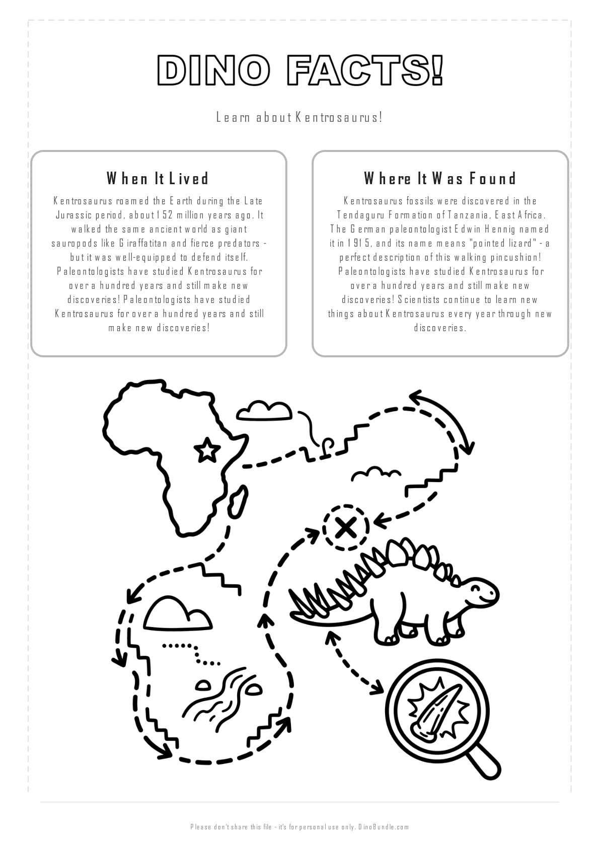 Kentrosaurus printable page 2