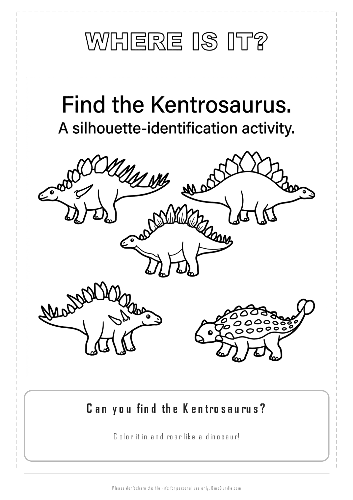 Kentrosaurus printable page 3