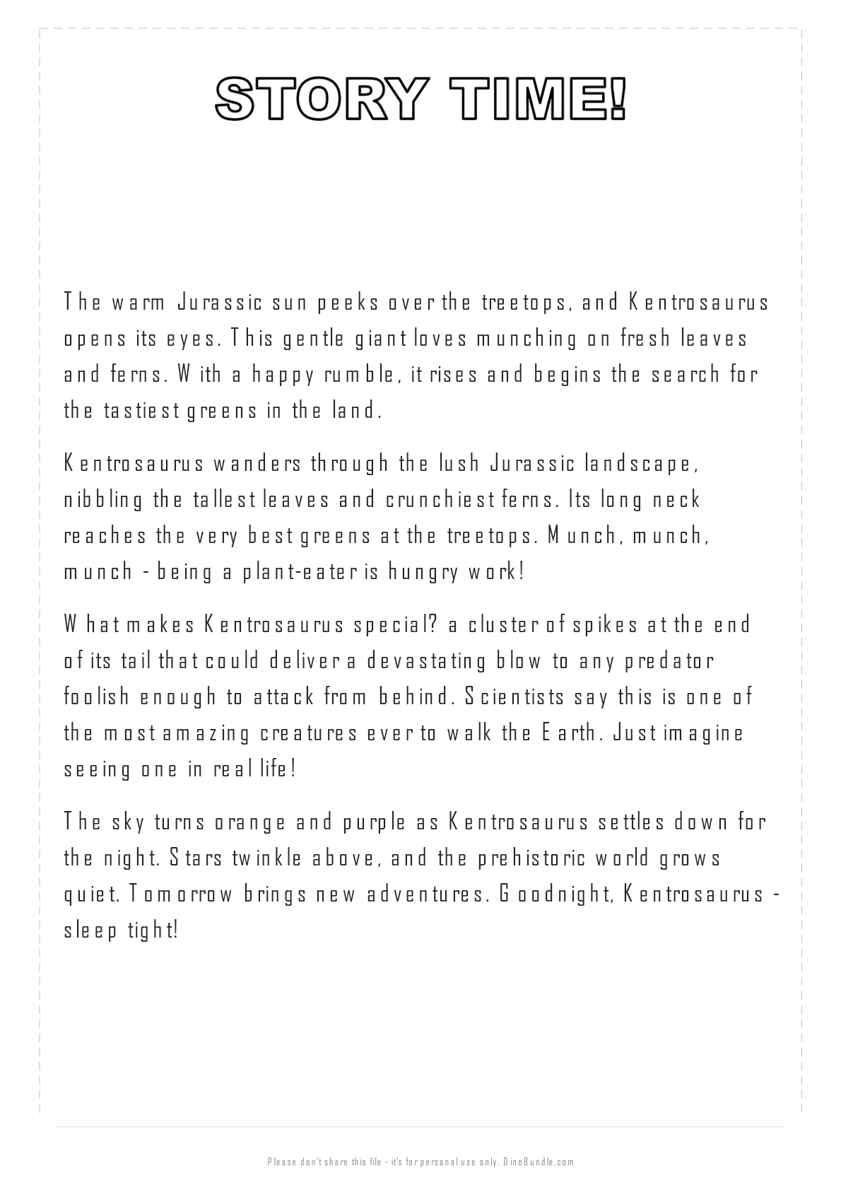 Kentrosaurus printable page 4